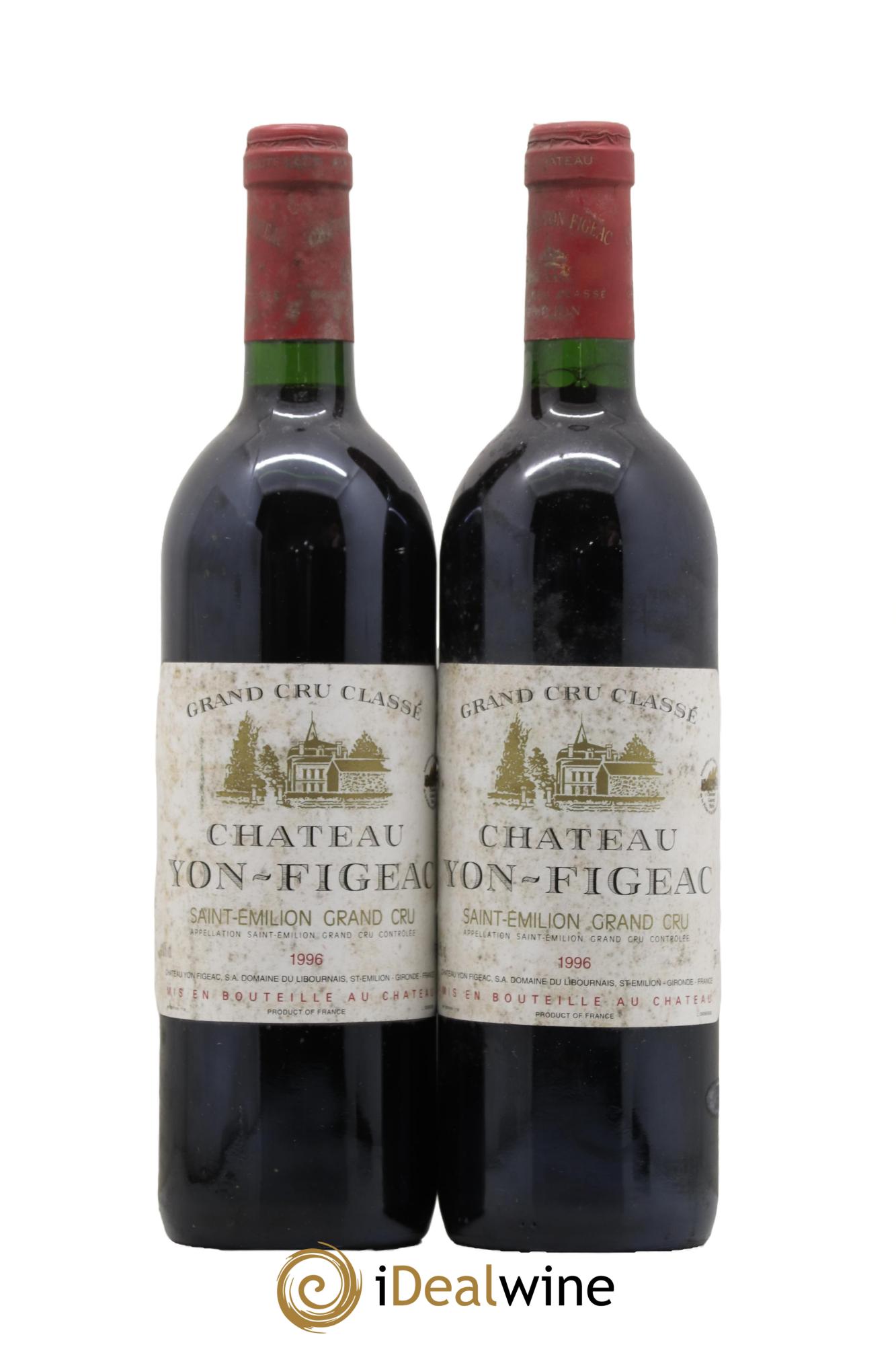 Château Yon Figeac Grand Cru Classé 1996 - Lot de 2 bouteilles - 0