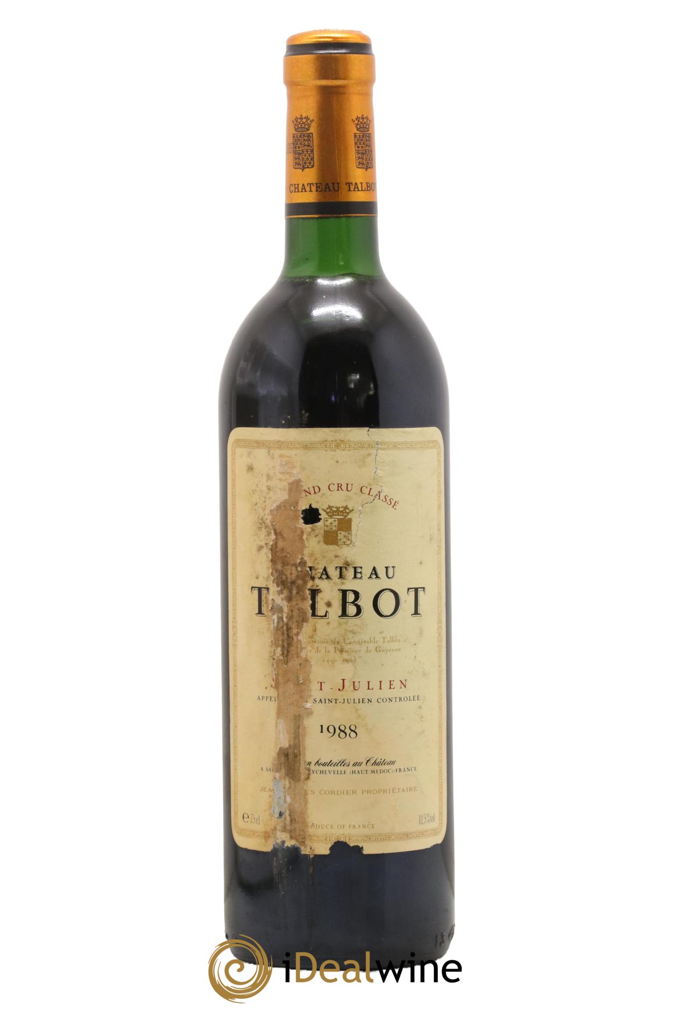 Château Talbot 4ème Grand Cru Classé 1988 - Lot de 1 bouteille - 0