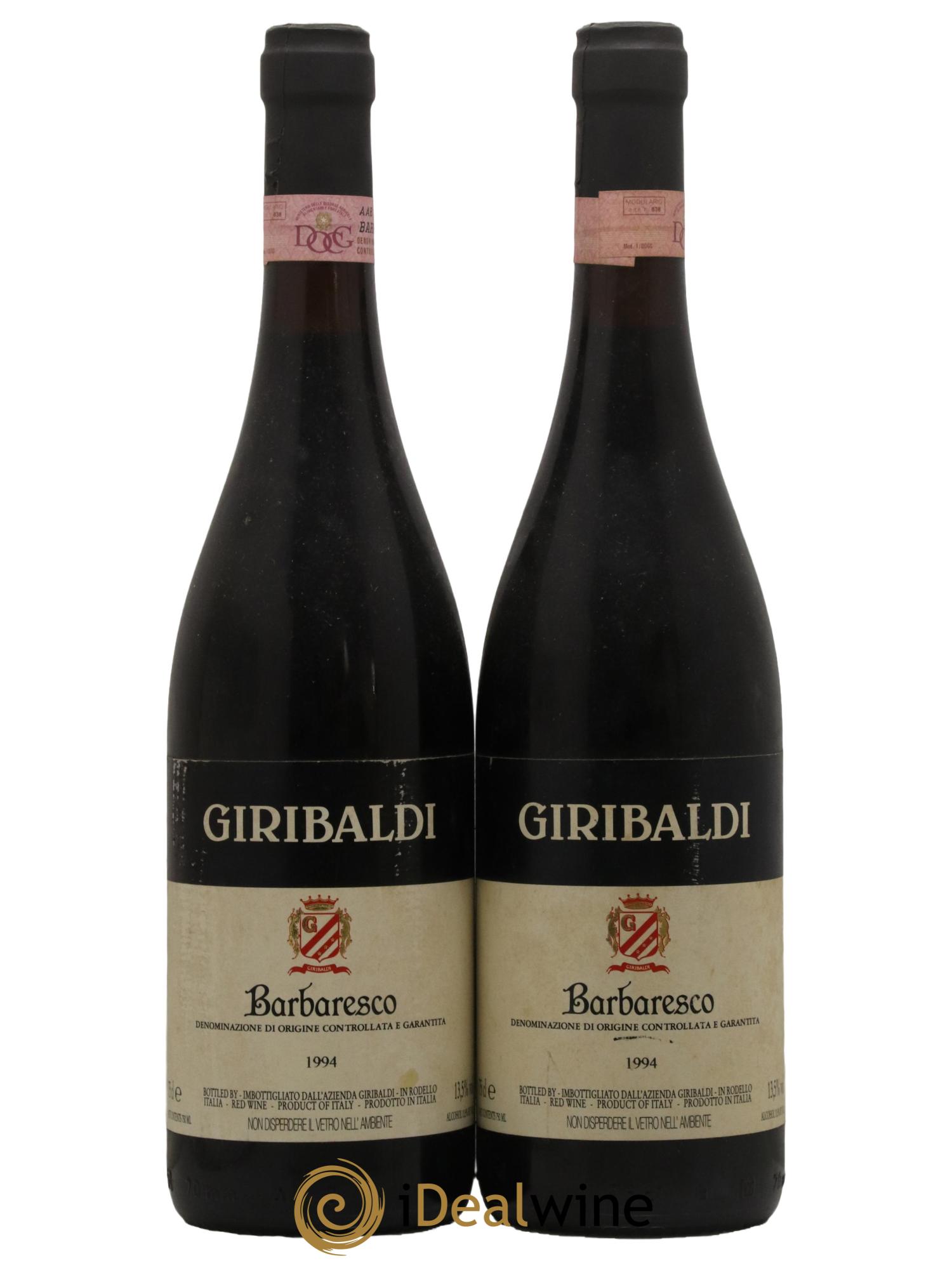 Barbaresco DOCG Giribaldi 1994 - Lot de 2 bouteilles - 0