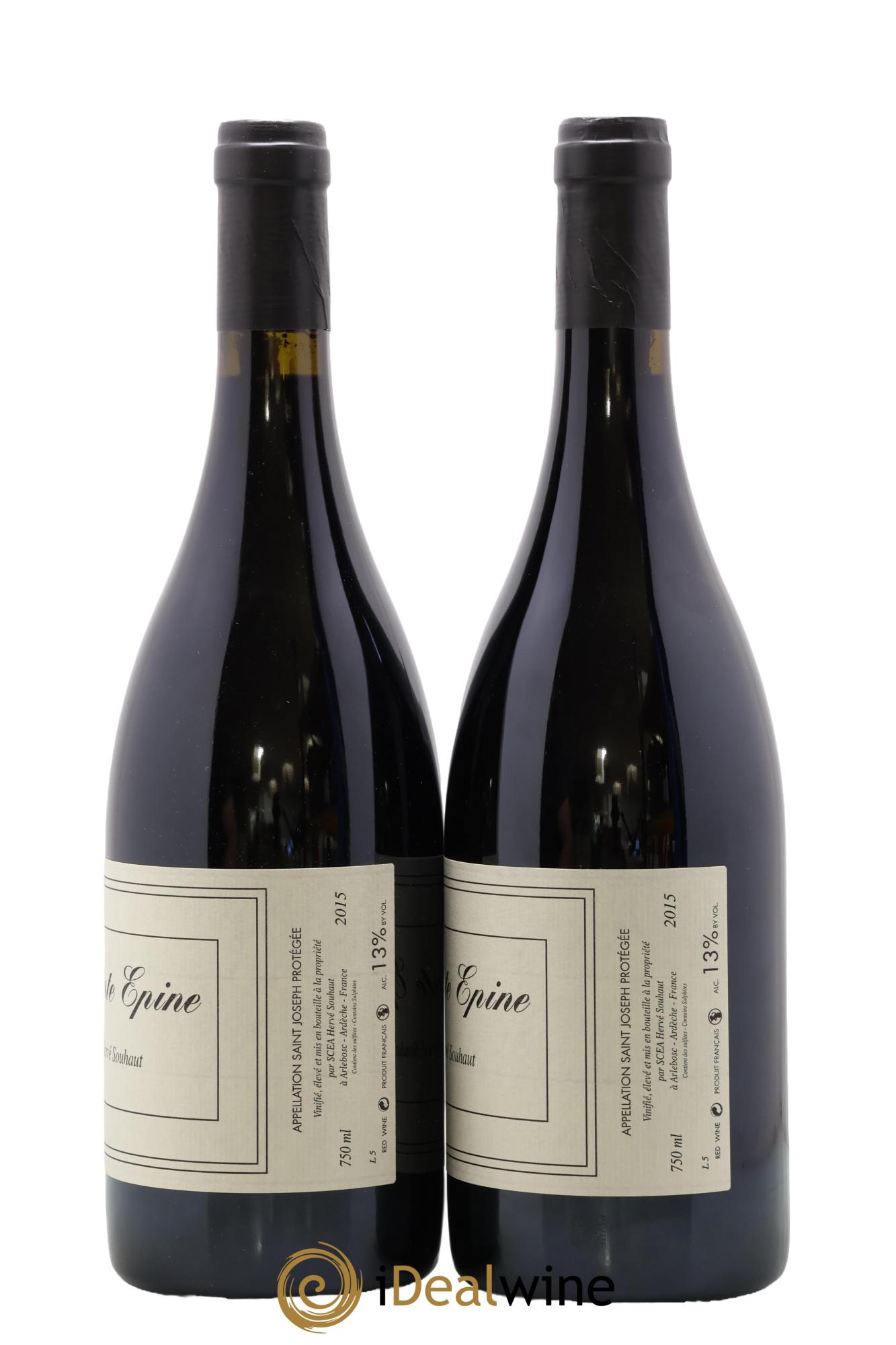 Saint-Joseph Sainte Epine Hervé Souhaut - Domaine Romaneaux-Destezet 2015 - Lot of 2 bottles - 1