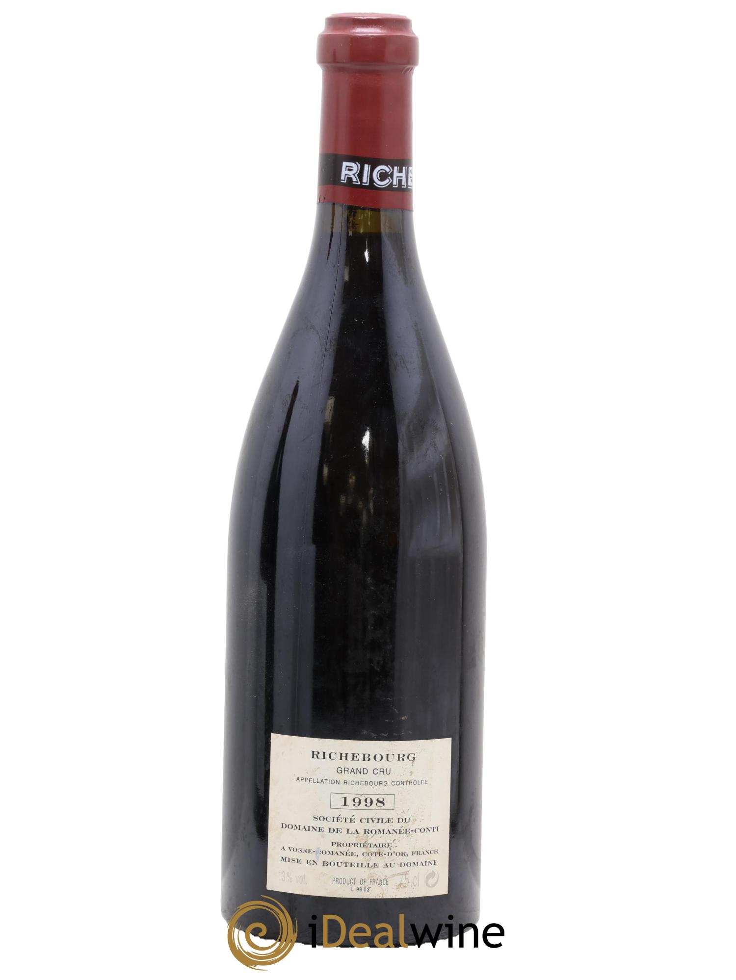 Richebourg Grand Cru Domaine de la Romanée-Conti 1998 - Lot de 1 bouteille - 1