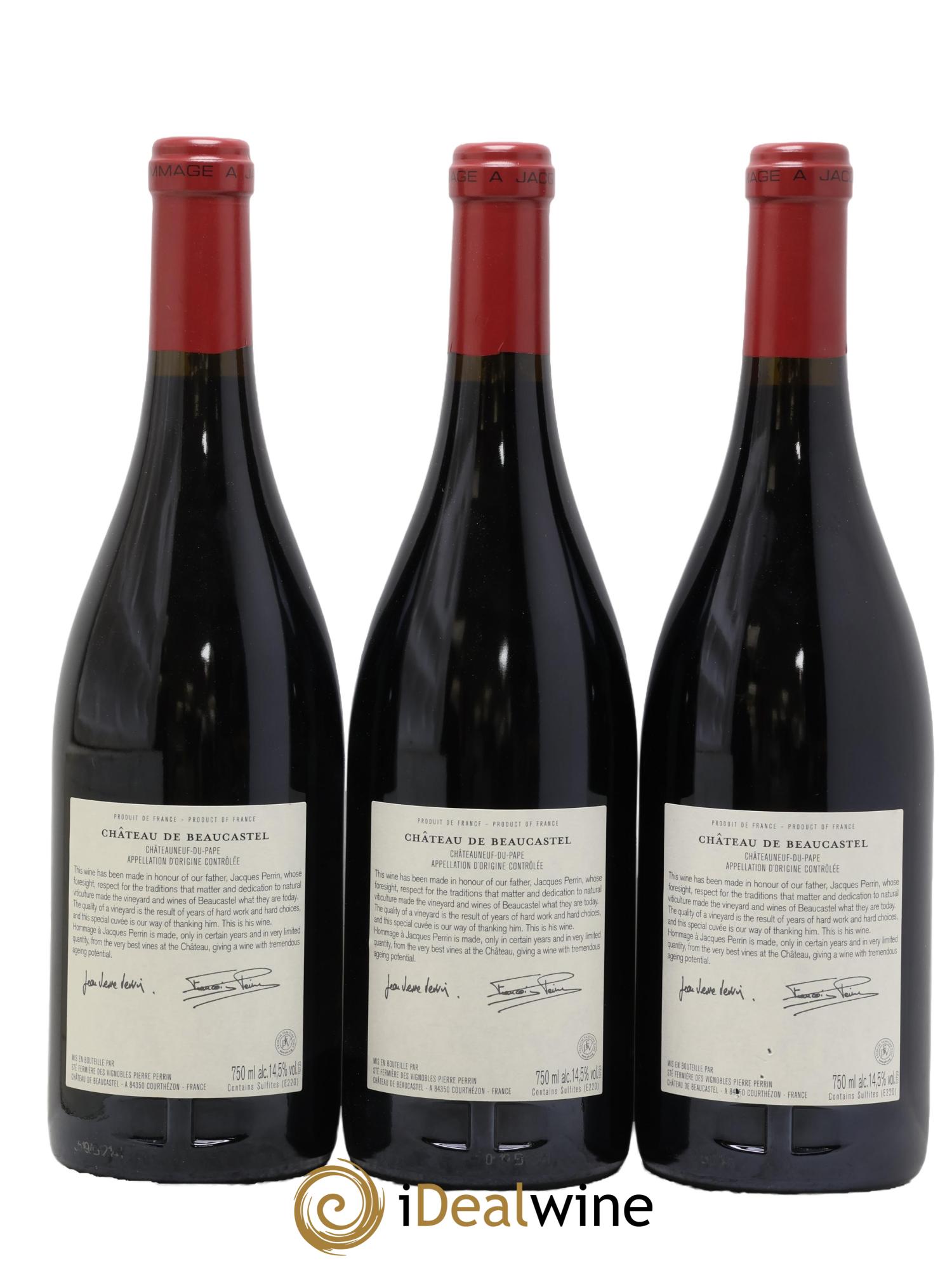 Châteauneuf-du-Pape Château de Beaucastel Hommage à Jacques Perrin Famille Perrin 2014 - Posten von 3 Flaschen - 1