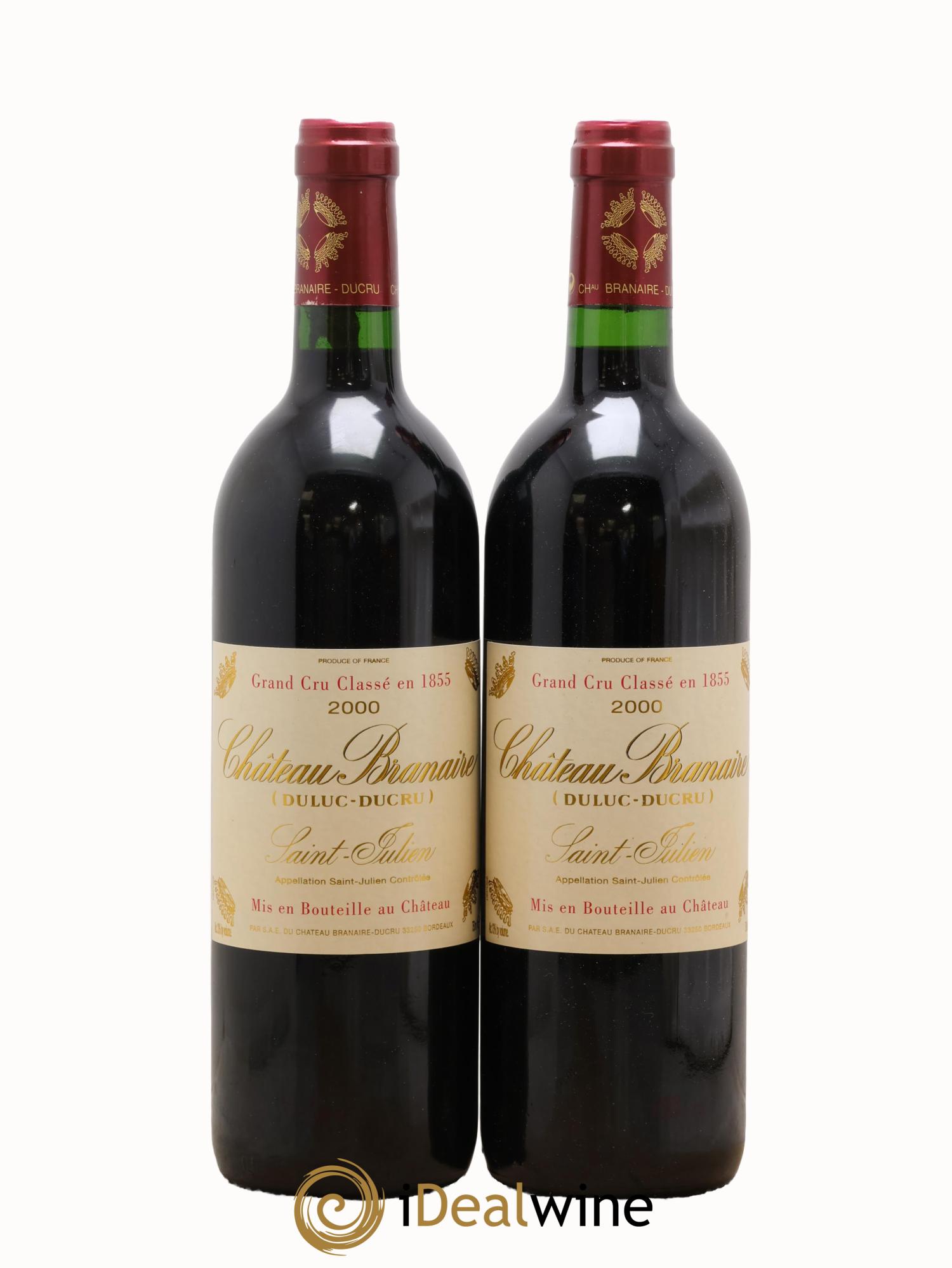 Château Branaire Ducru 4ème Grand Cru Classé 2000 - Lotto di 2 bottiglie - 0