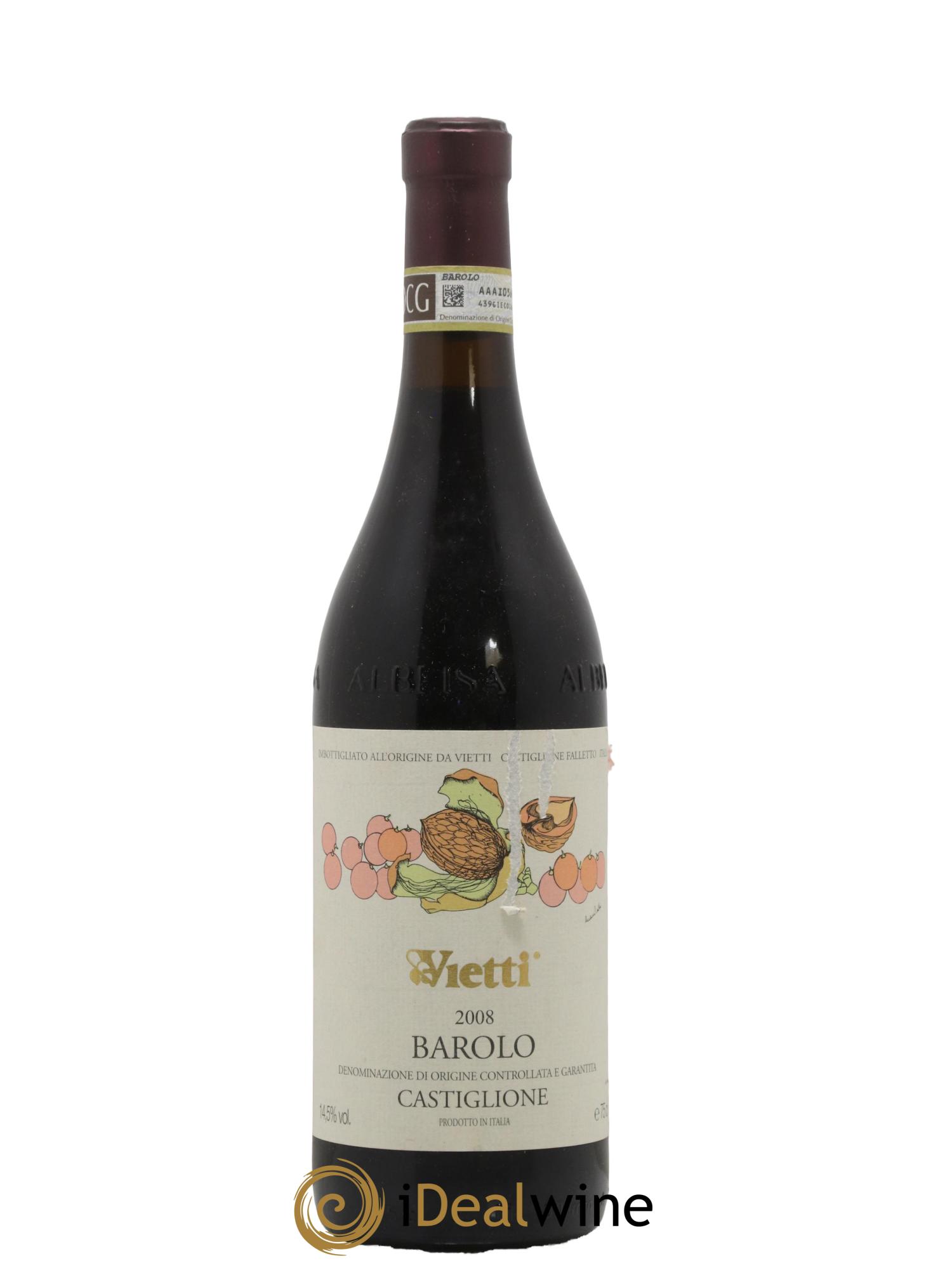 Barolo DOCG Castiglione Vietti 2008 - Lot de 1 bouteille - 0