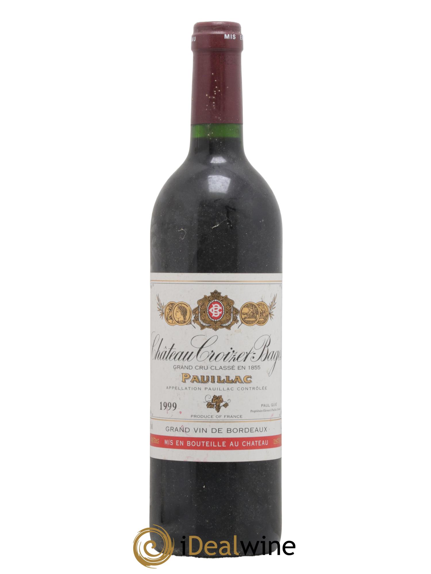 Château Croizet Bages 5ème Grand Cru Classé 1999 - Lot de 1 bouteille - 0
