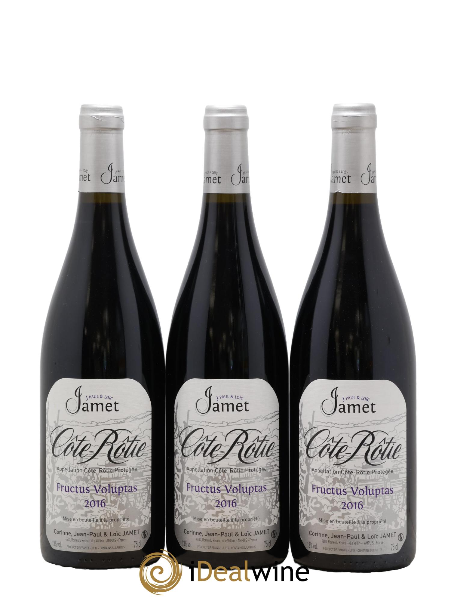 Côte-Rôtie Fructus Voluptas Jamet (Domaine) 2016 - Lot of 3 bottles - 0