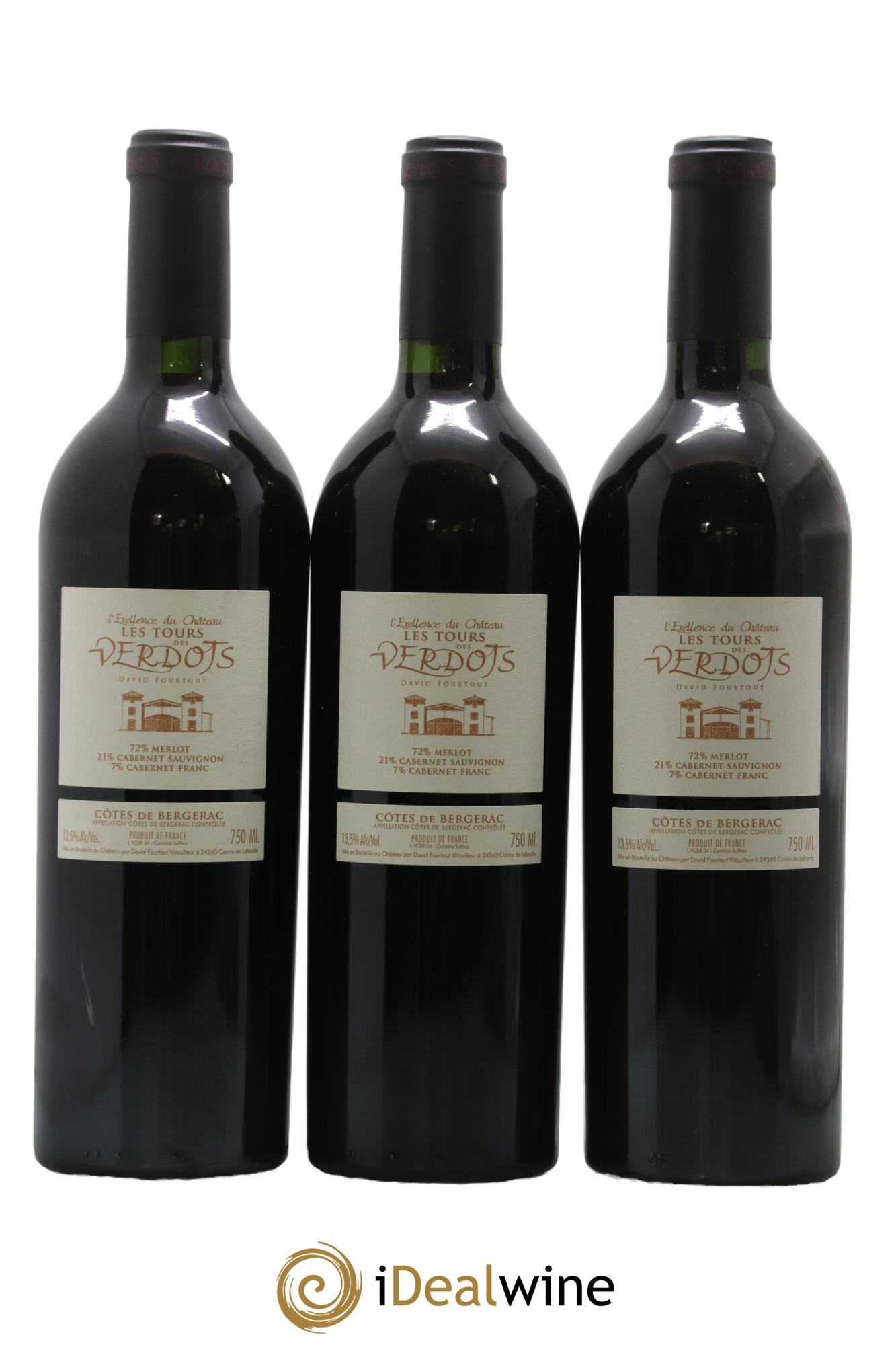 Côtes de Bergerac Les Verdots L'Excellence David Fourtout 2004 - Posten von 3 Flaschen - 1