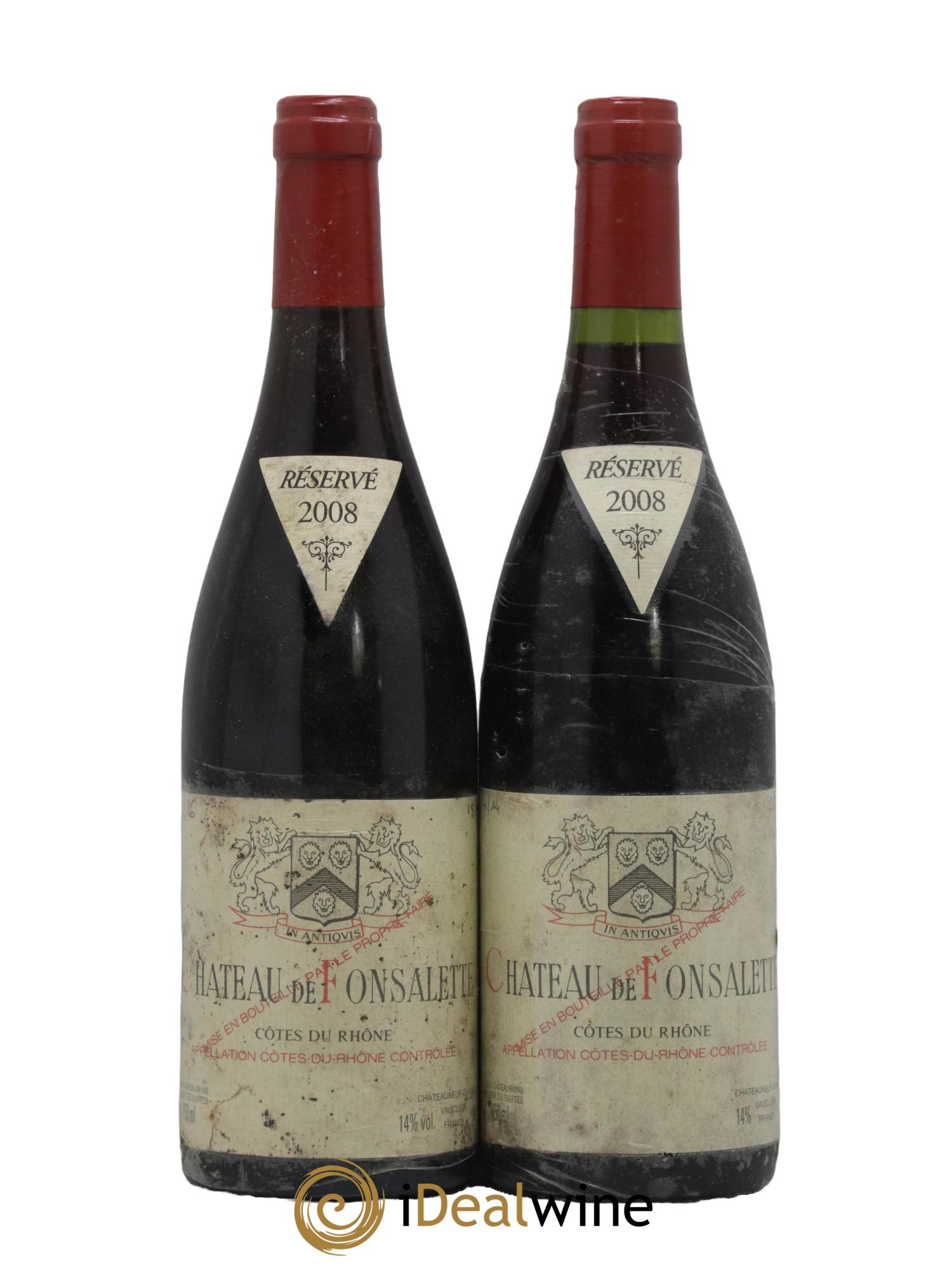 Côtes-du-Rhône Château de Fonsalette Emmanuel Reynaud 2008 - Lot de 2 bouteilles - 0