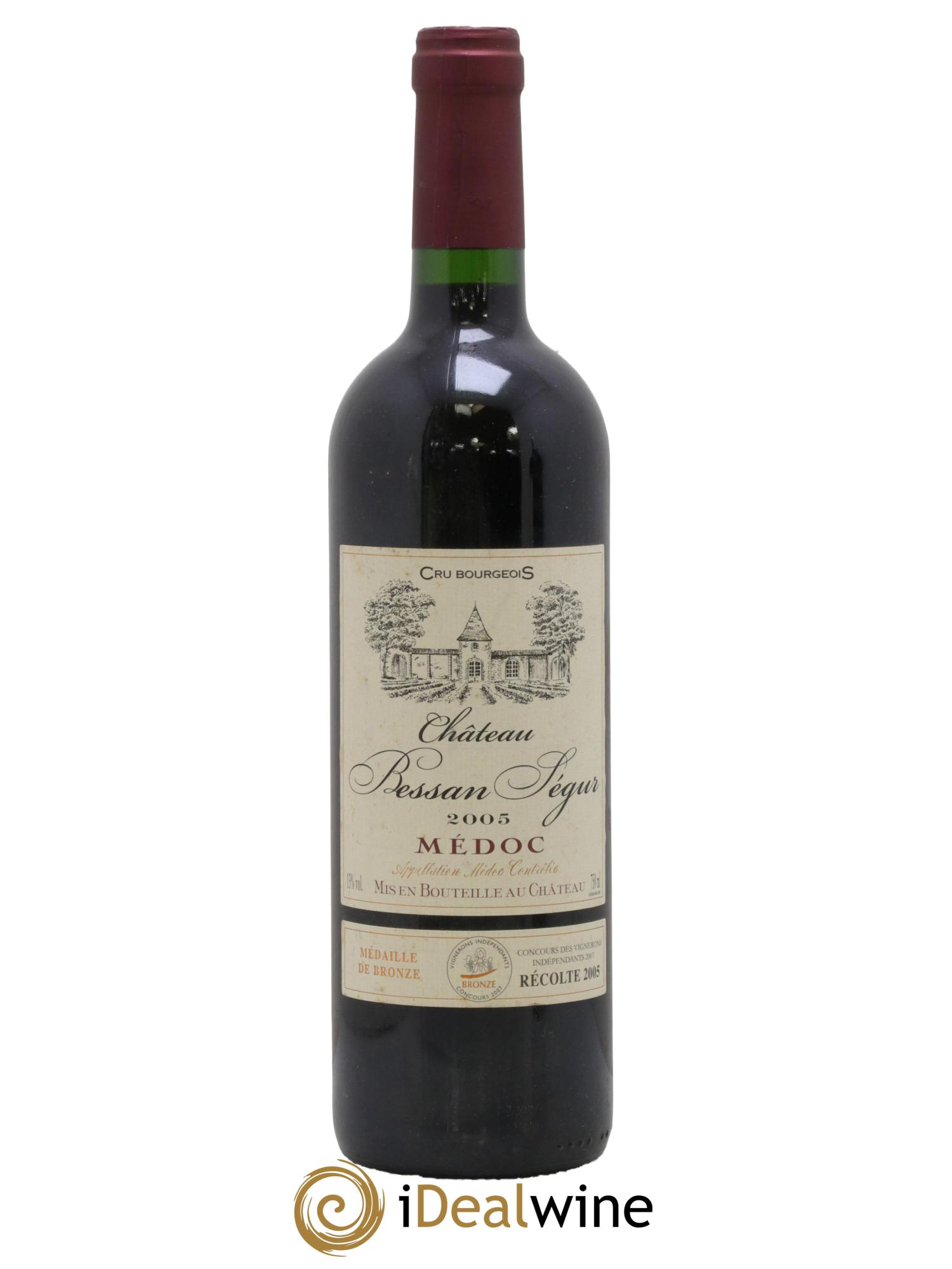 Médoc Château Bessan Segur 2005 - Lot de 1 bouteille - 0