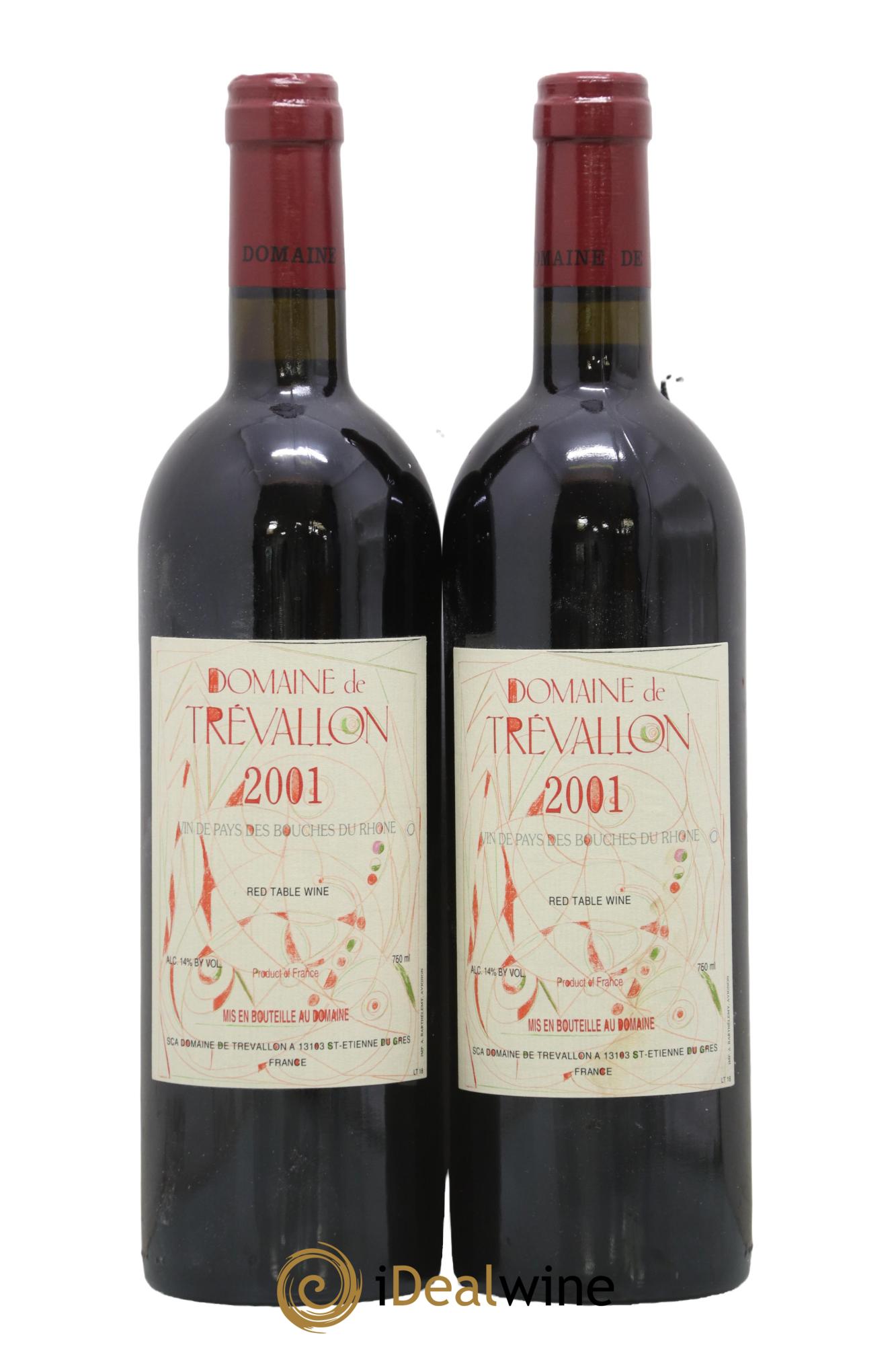 VDP Bouches du Rhône Trévallon (Domaine de) Eloi Dürrbach 2001 - Lot de 2 bouteilles - 0