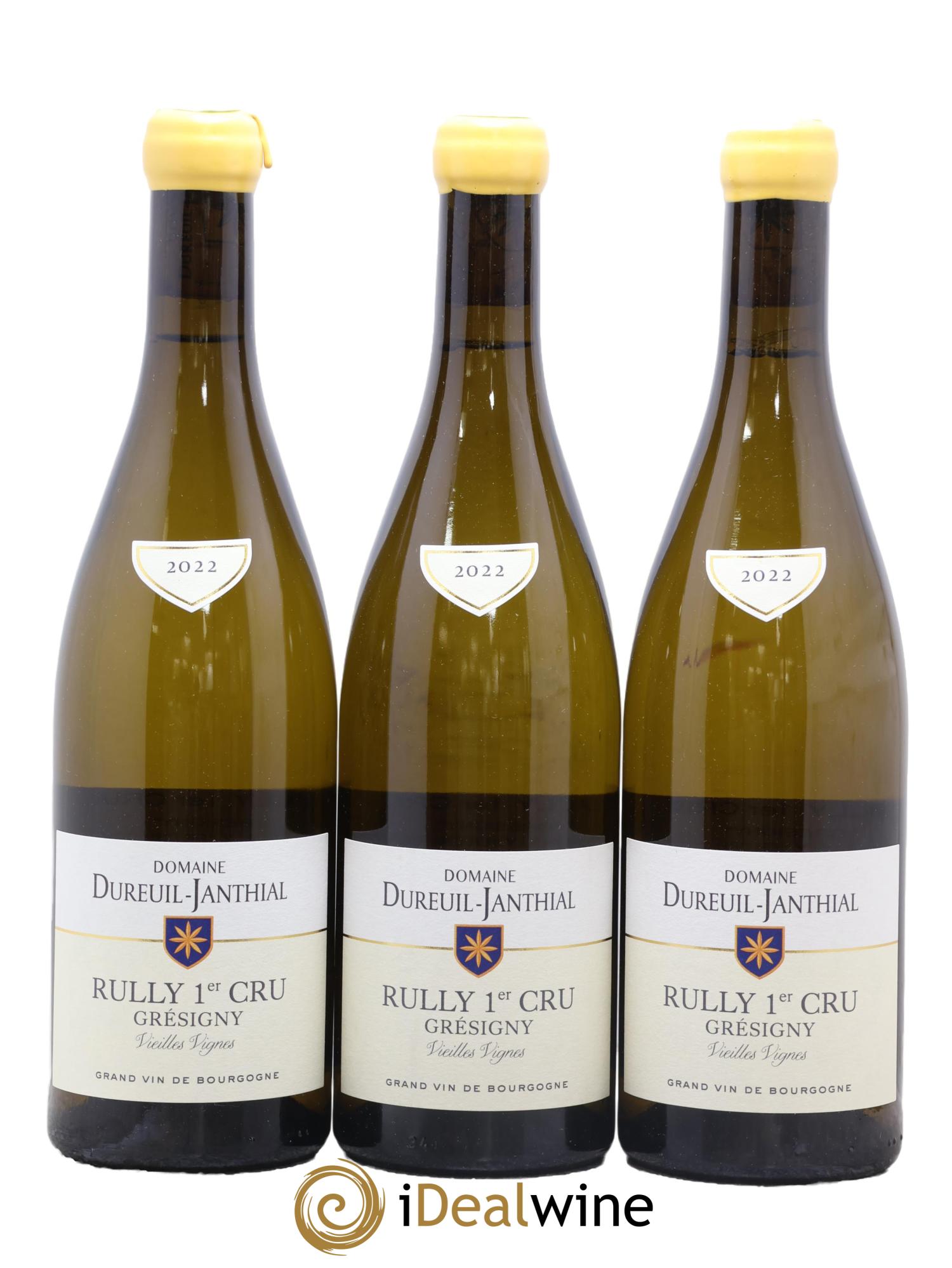 Rully 1er Cru Grésigny Vieilles Vignes Vincent Dureuil-Janthial 2022 - Lot of 3 bottles - 0