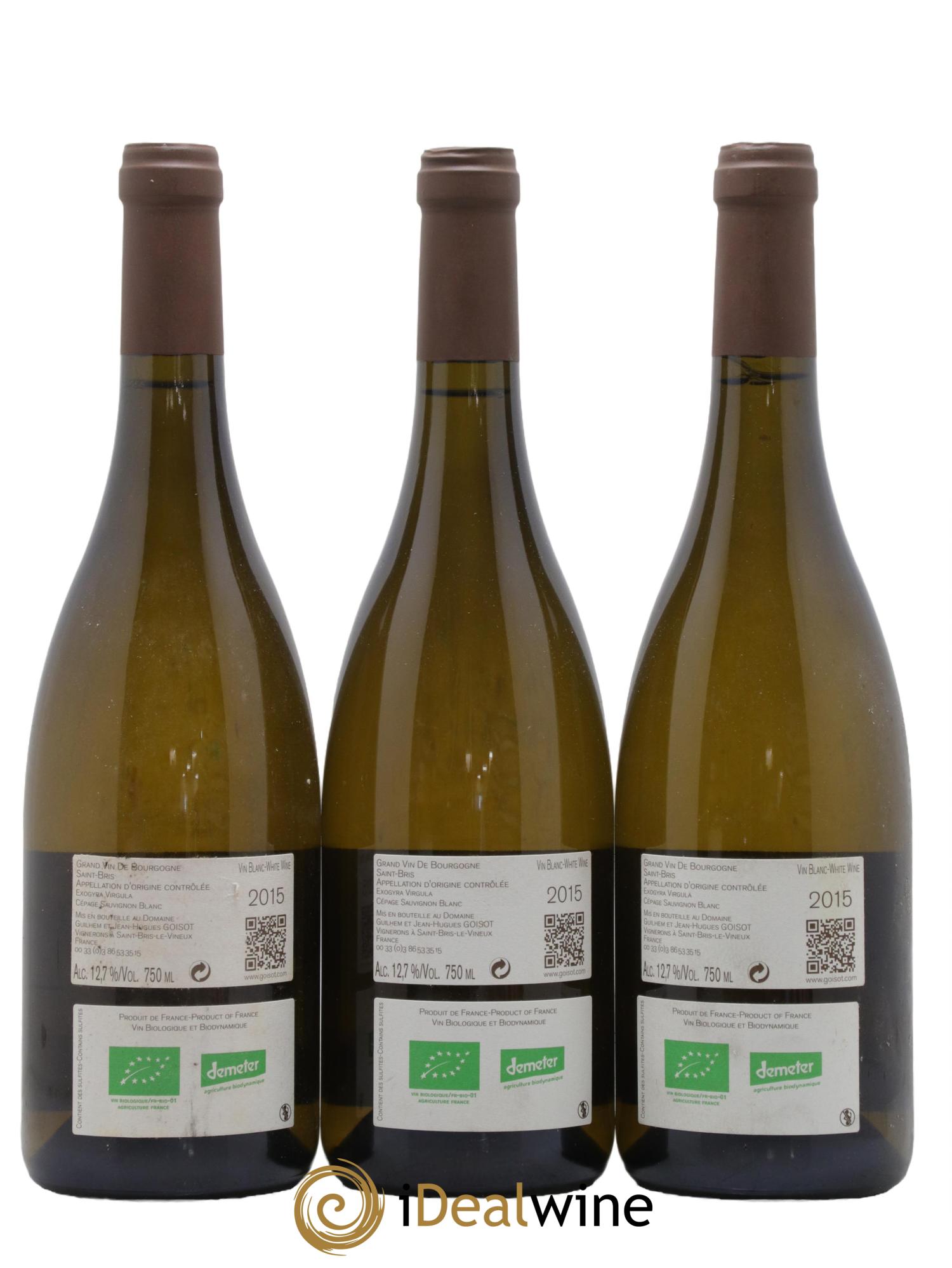 Saint-Bris Exogyra Virgula Goisot 2015 - Posten von 3 Flaschen - 1
