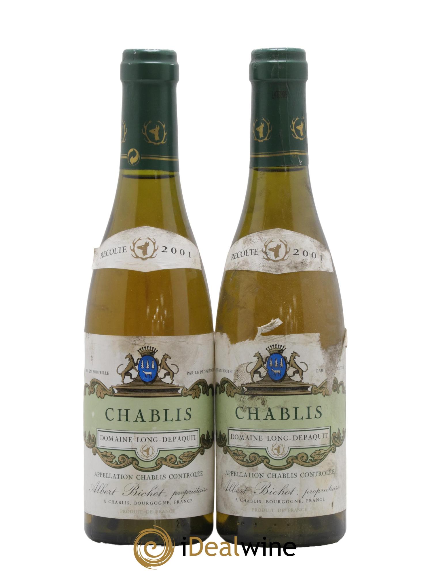 Chablis Long Depaquit - Albert Bichot (Domaine) 2001 - Lot de 2 demi bouteilles - 0