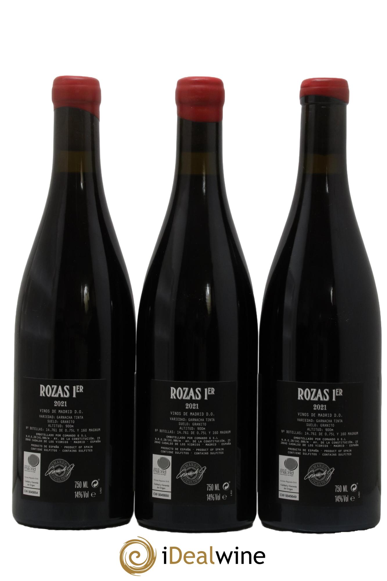 Vinos de Madrid DO Rozas 1er Comando G 2021 - Lot de 3 bouteilles - 1