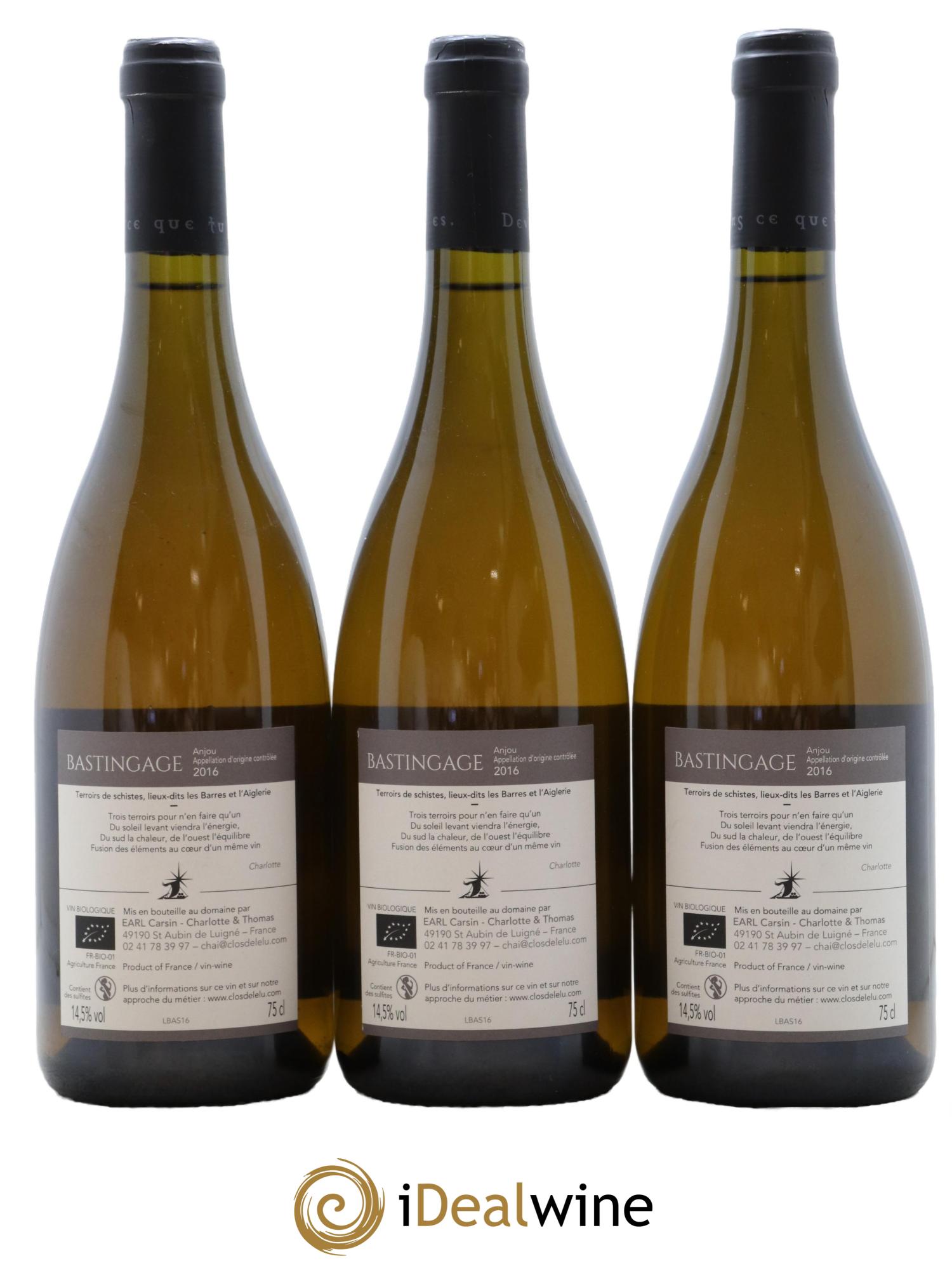 Anjou Bastingage Terre de l'Elu (Clos de L'Elu) 2016 - Lot de 3 bouteilles - 1