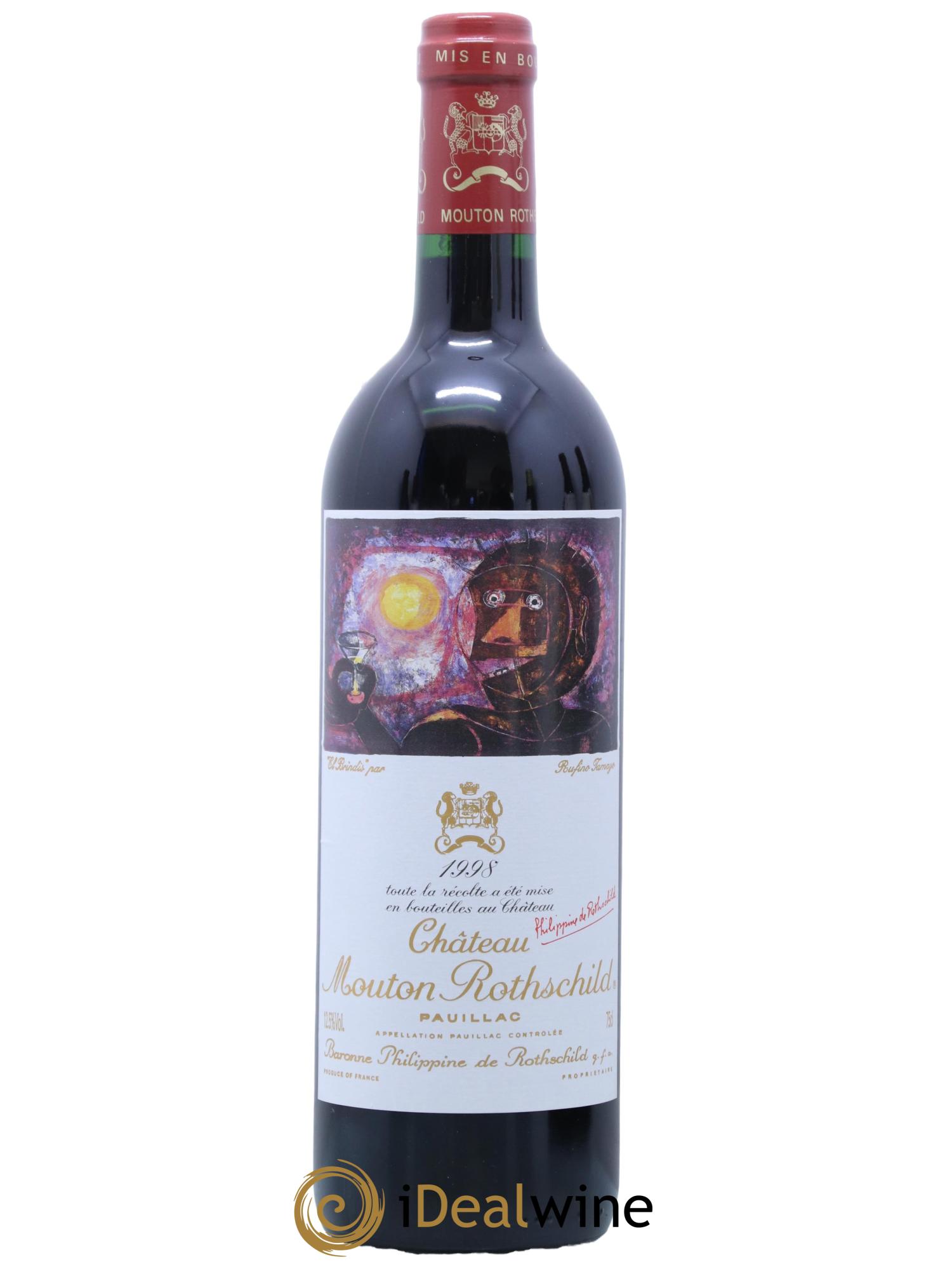 Château Mouton Rothschild 1er Grand Cru Classé 1998 - Lot de 1 bouteille - 0