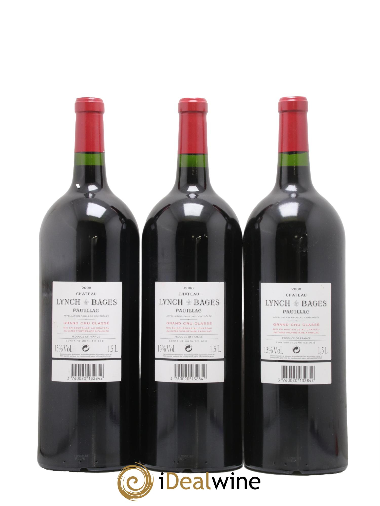 Château Lynch Bages 5ème Grand Cru Classé 2008 - Lotto di 3 magnum - 1