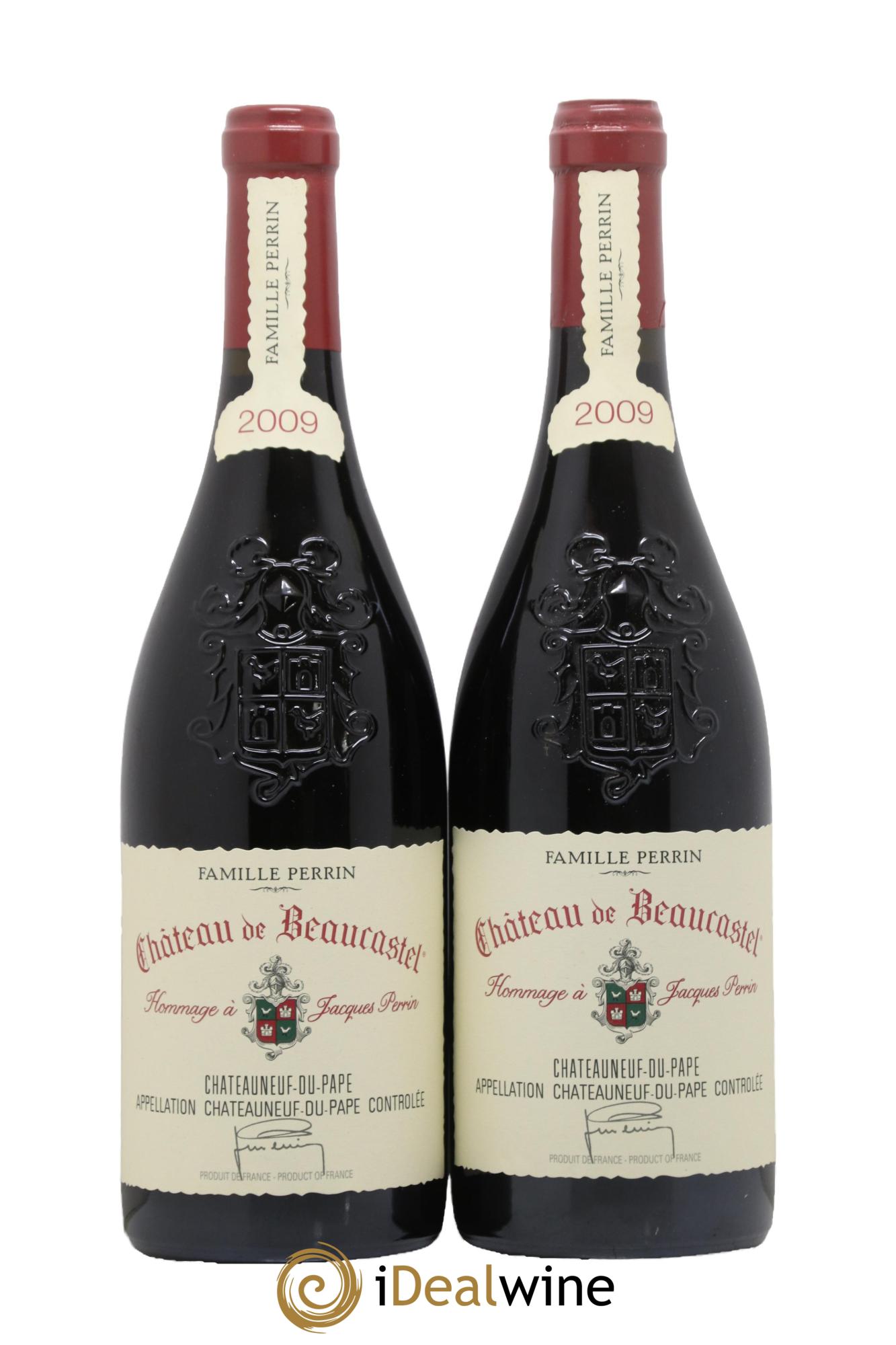 Châteauneuf-du-Pape Château de Beaucastel Hommage à Jacques Perrin Famille Perrin 2009 - Lot de 2 bouteilles - 1