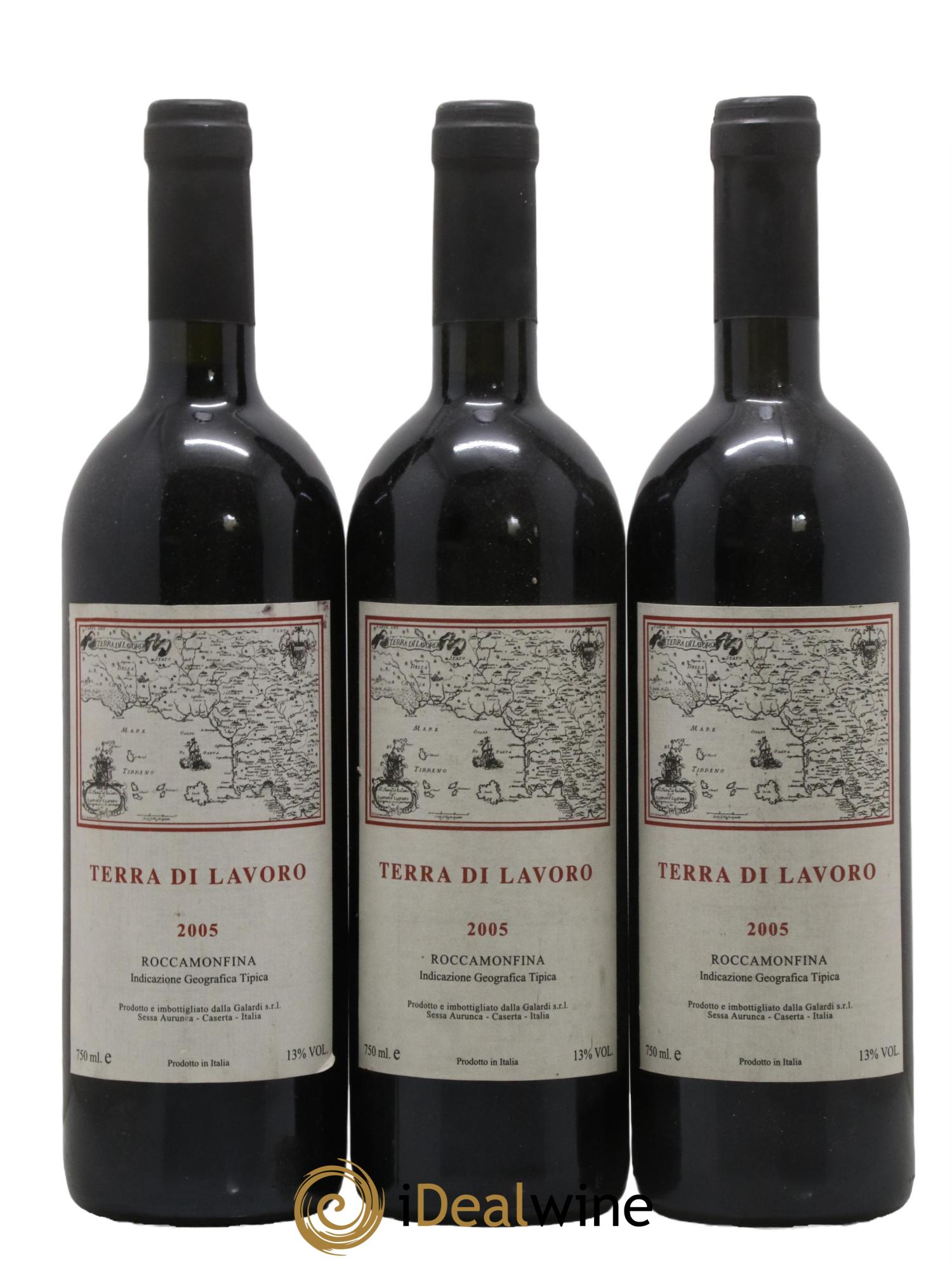 Italie Rocamonfina Terra Di Lavoro 2005 - Lot de 3 bouteilles - 0