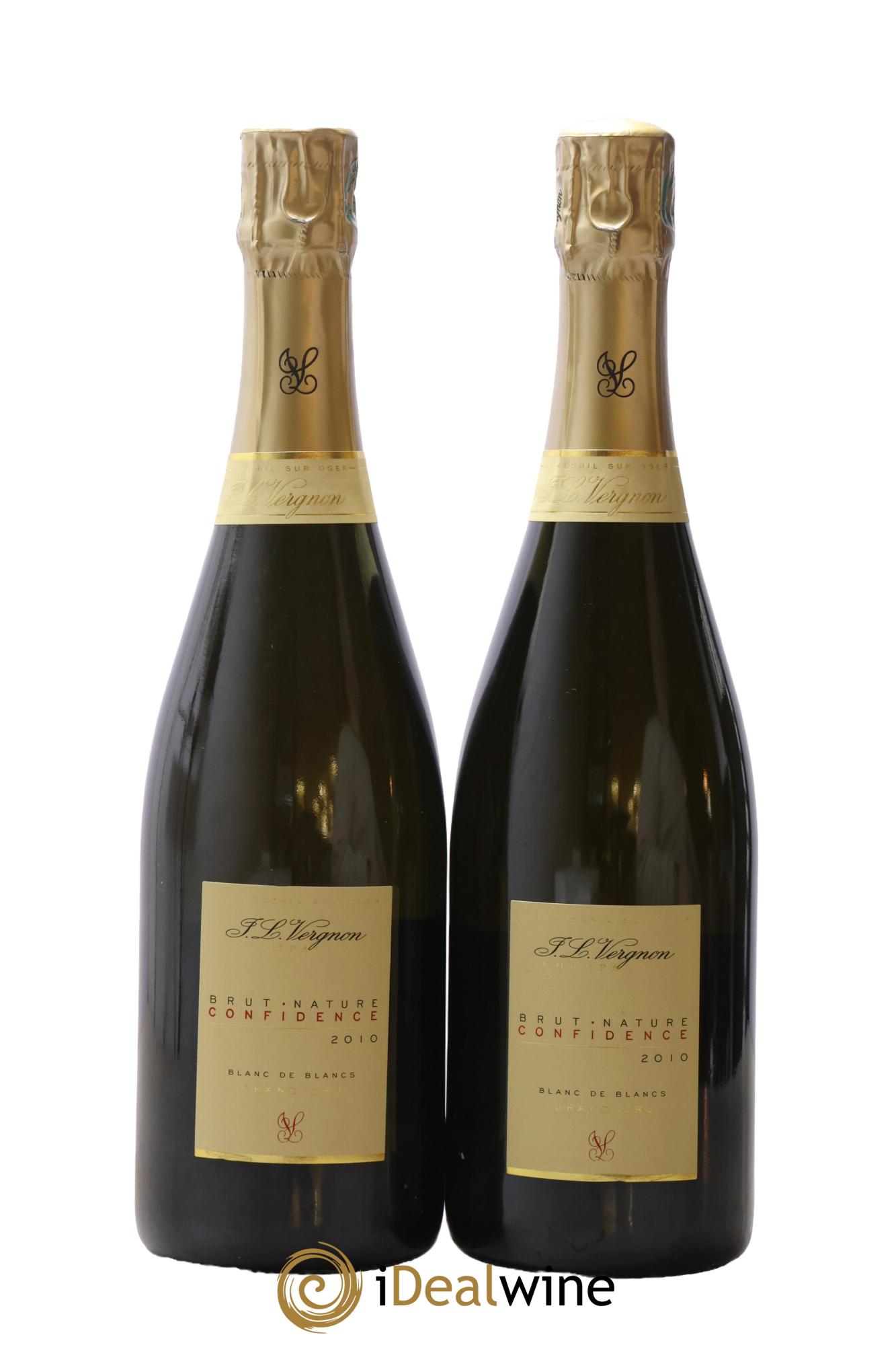 Confidence Blanc de Blancs Brut Nature J.L. Vergnon 2010 - Lot of 2 bottles - 0