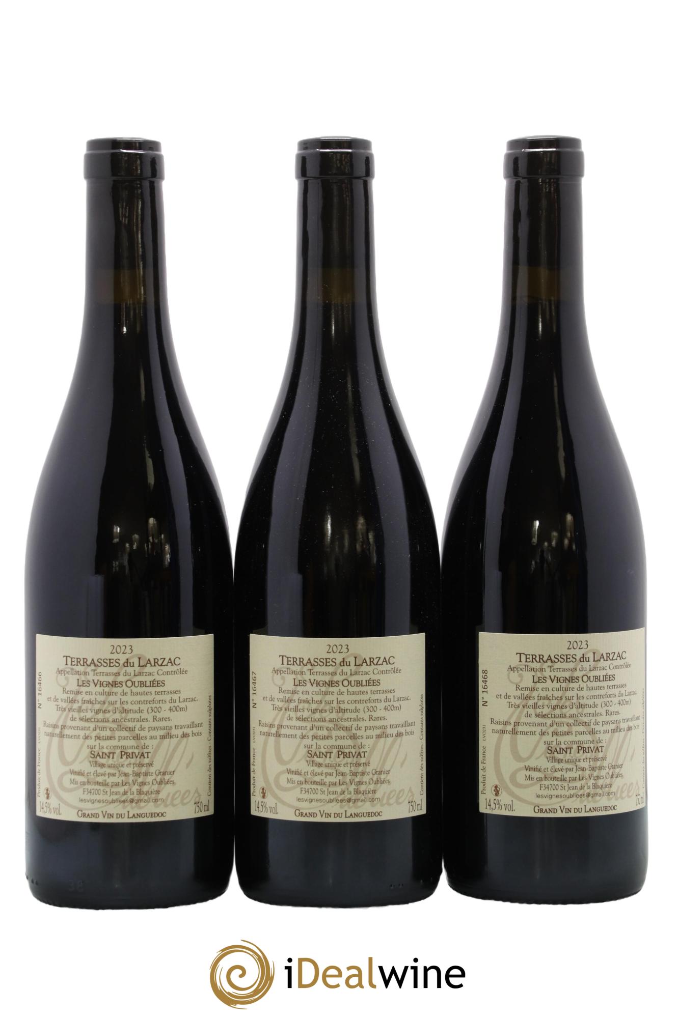 Terrasses du Larzac Les Vignes Oubliées Jean-Baptiste Granier 2023 - Lot de 3 bouteilles - 1