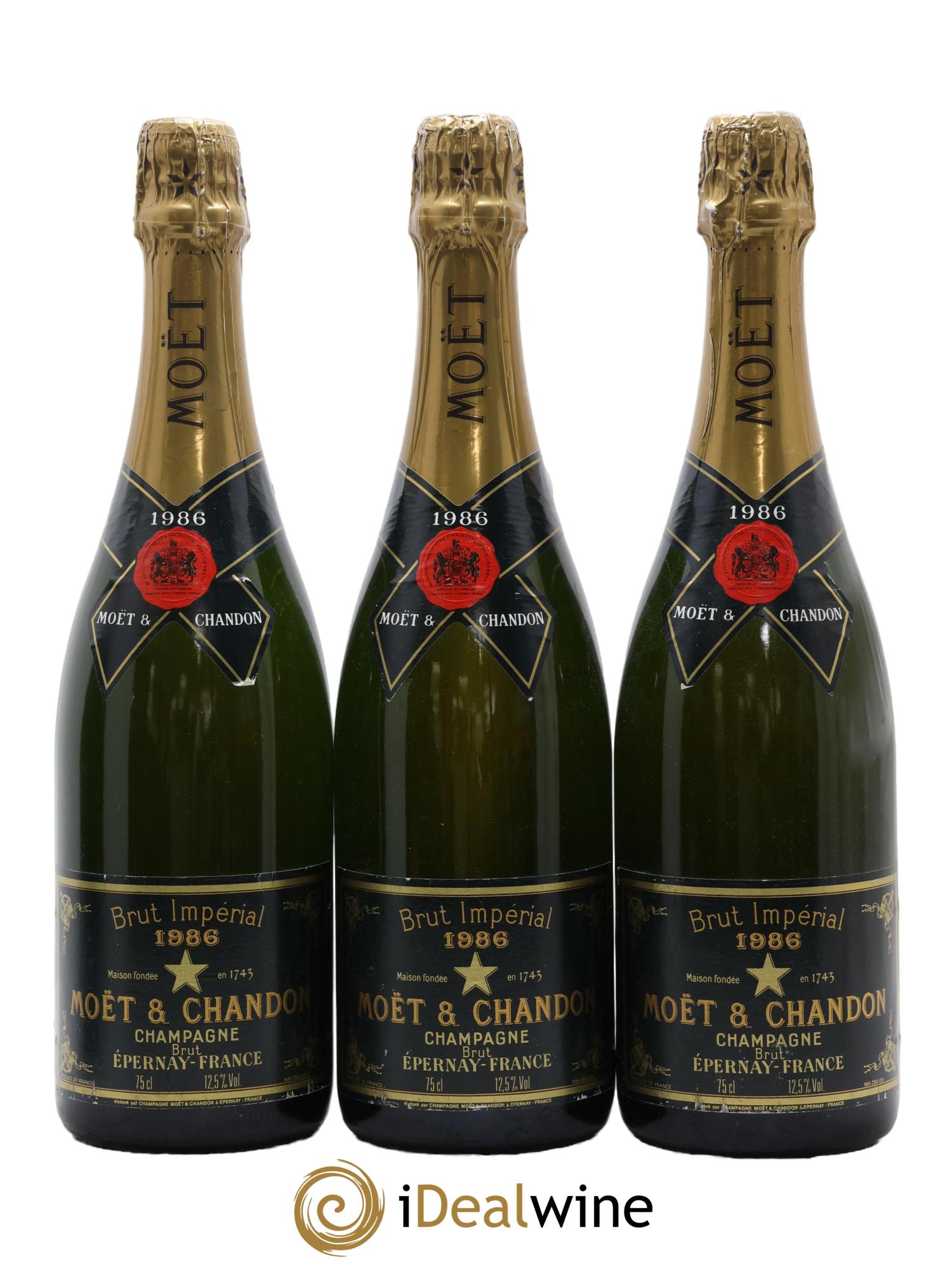 Impérial Brut Moët et Chandon 1986 - Lot de 3 bouteilles - 0