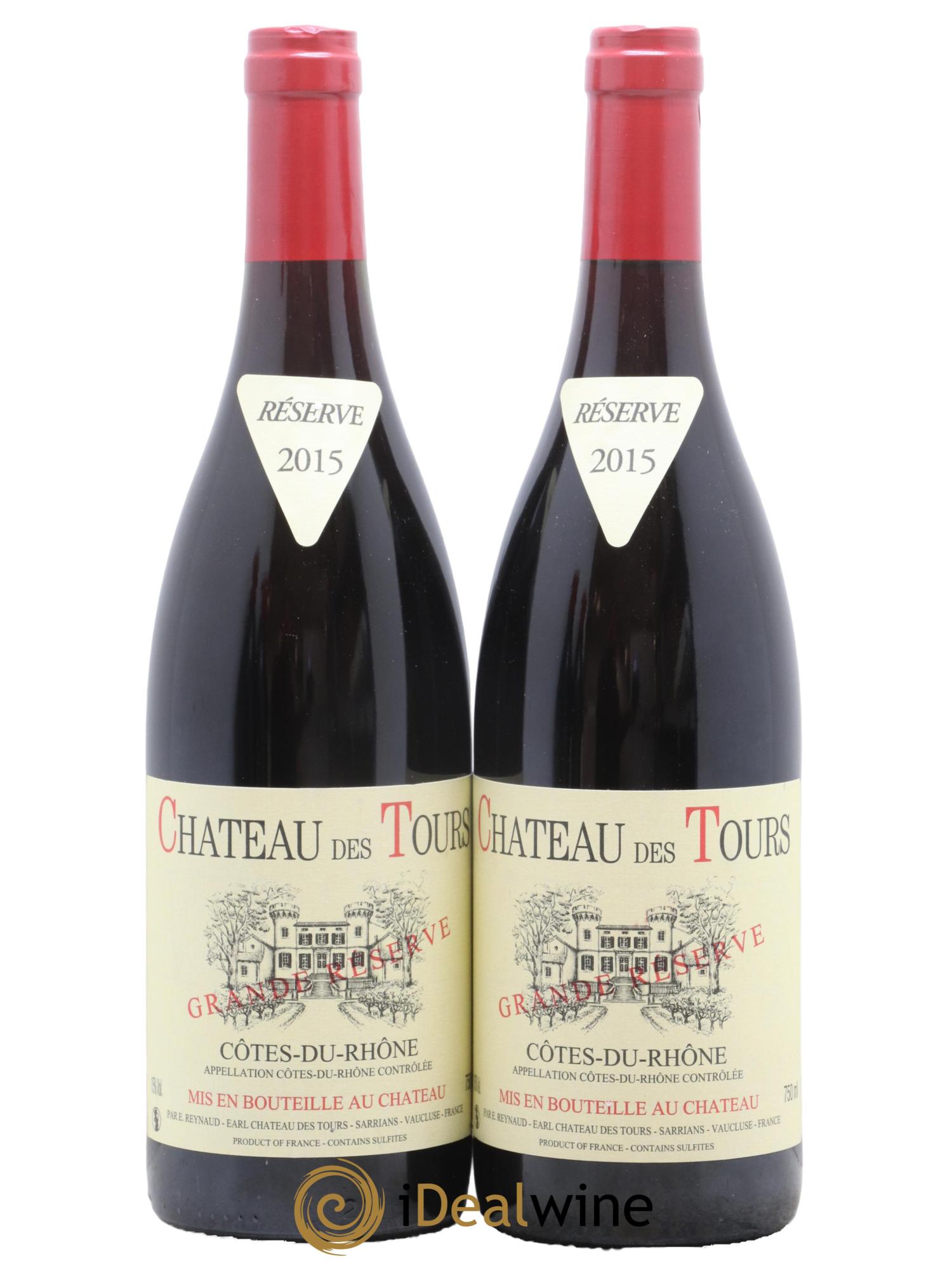 Côtes-du-Rhône Château des Tours Grande Réserve Emmanuel Reynaud 2015 - Lot de 2 bouteilles - 0