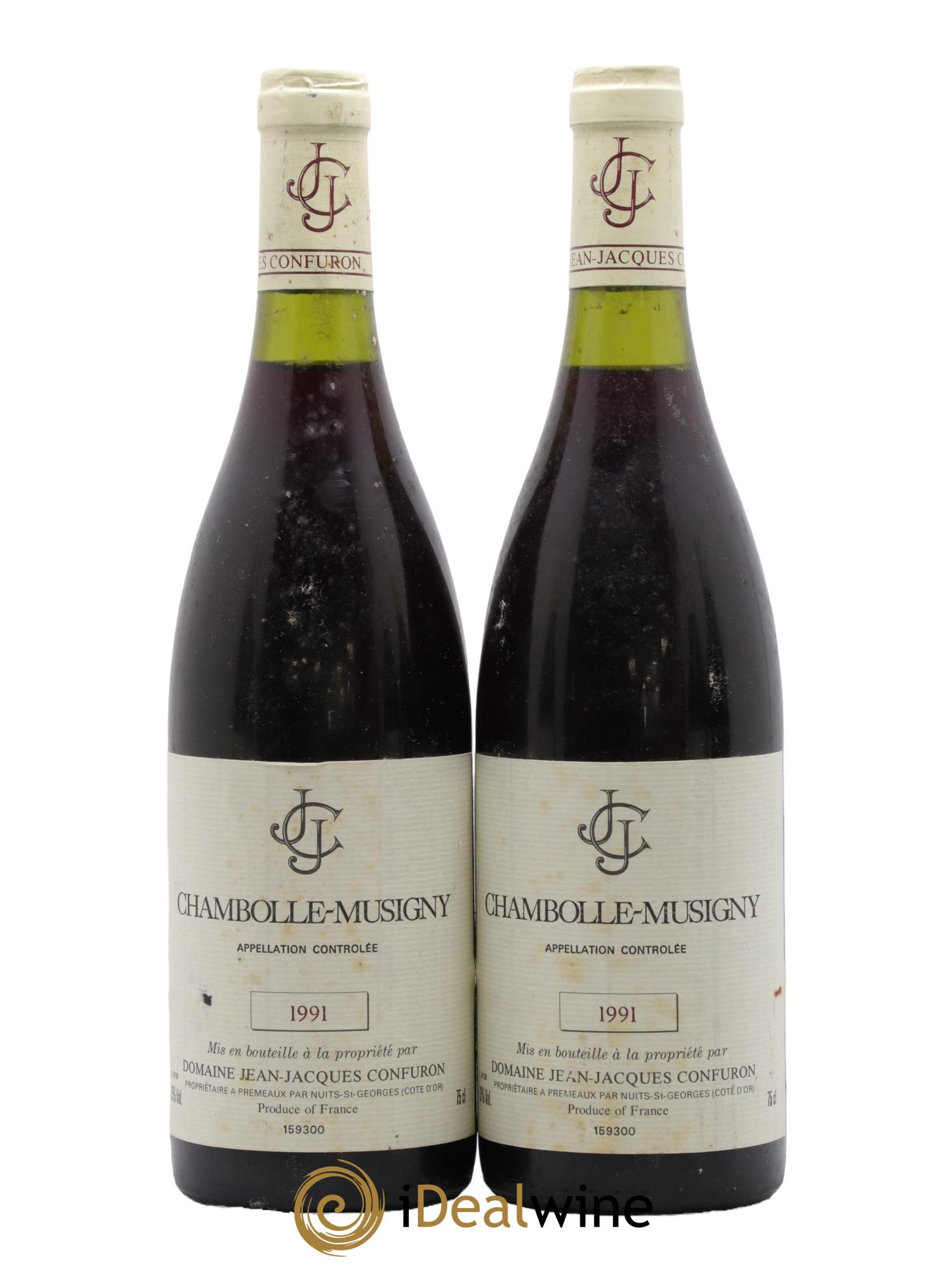 Chambolle-Musigny Jean-Jacques Confuron 1991 - Lot of 2 bottles - 0