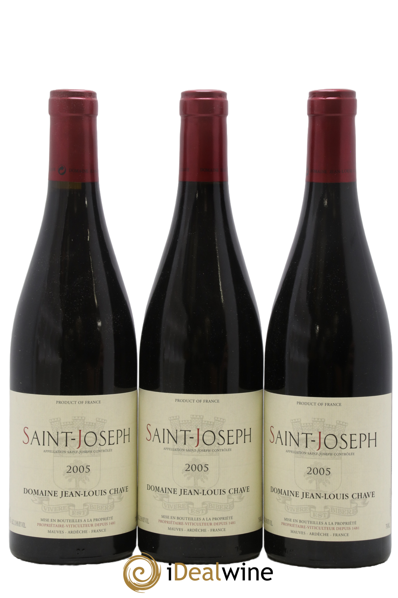 Saint-Joseph Jean-Louis Chave 2005 - Lot of 3 bottles - 0