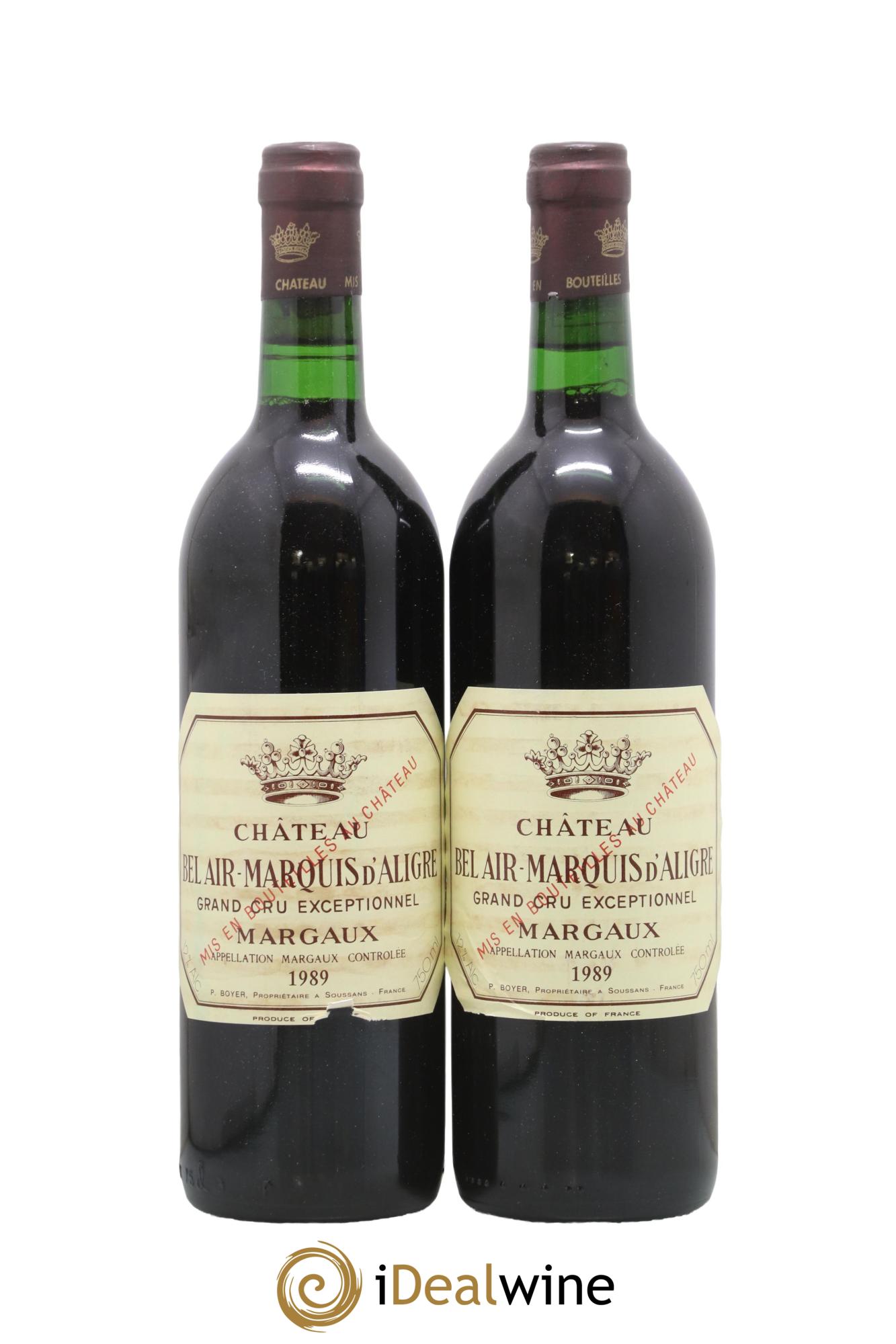 Château Bel Air Marquis d'Aligre 1989 - Lotto di 2 bottiglie - 0