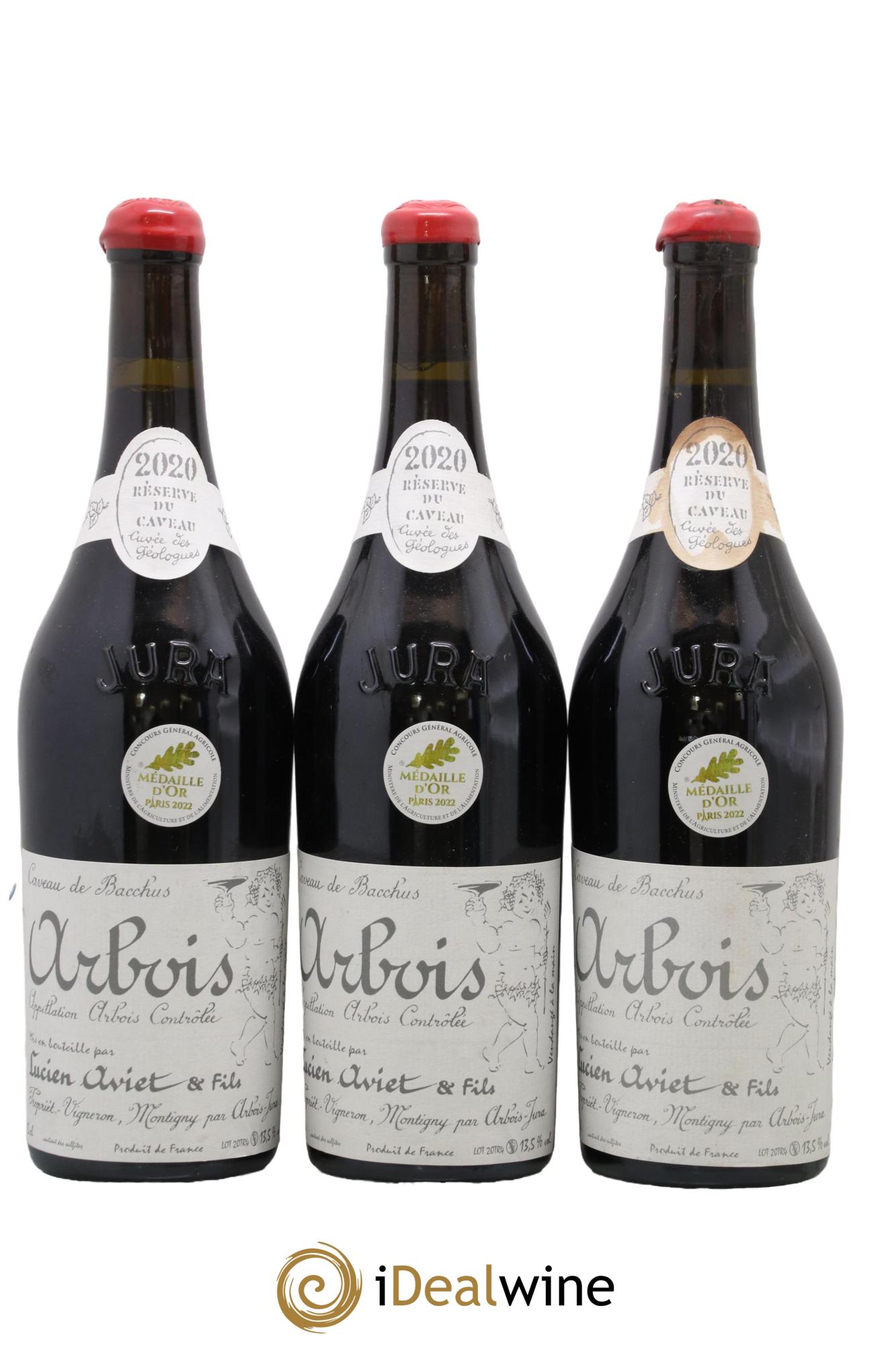 Arbois Réserve du Caveau Cuvée des Géologues Lucien Aviet 2020 - Lot de 3 bouteilles - 0