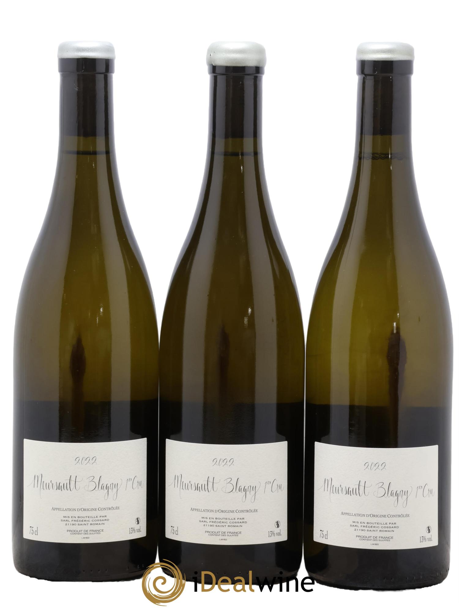 Meursault 1er Cru Blagny Fraté Frédéric Cossard 2022 - Lot de 3 bouteilles - 1