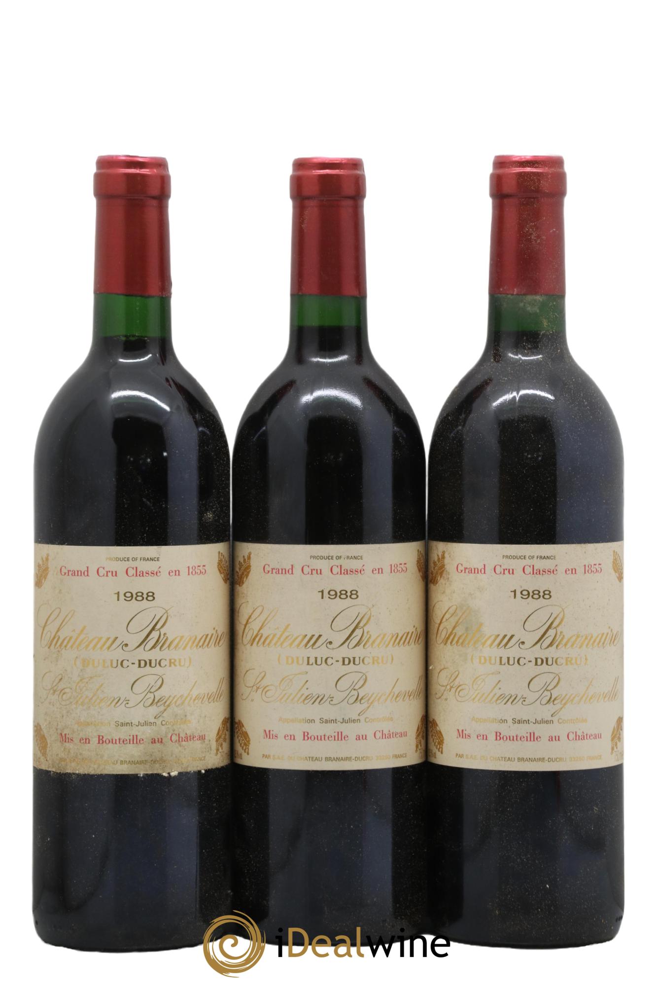 Château Branaire Ducru 4ème Grand Cru Classé 1988 - Lot of 3 bottles - 0