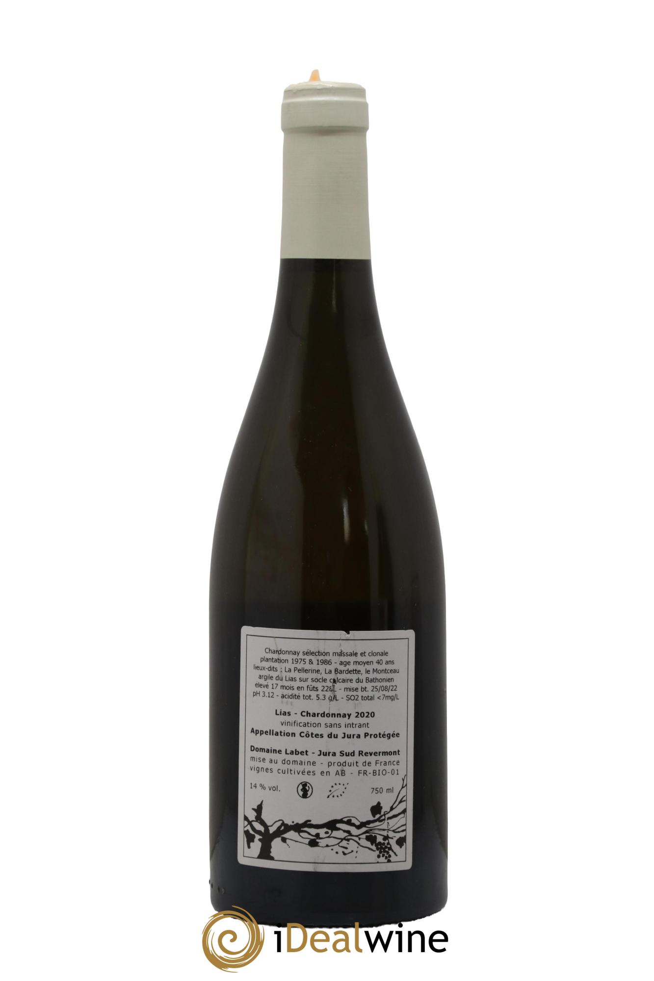 Côtes du Jura Chardonnay Lias Romain - Julien - Charline Labet 2020 - Lot de 1 bouteille - 1