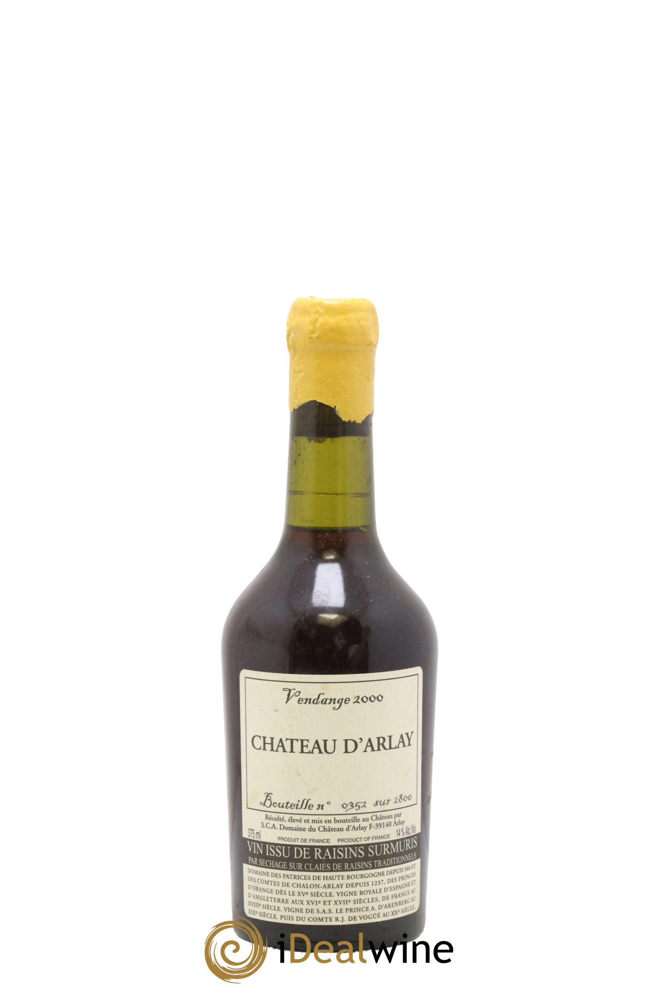 Côtes du Jura Vin jaune Château d'Arlay 2000 - Posten von 1 Demi-Flasche - 0