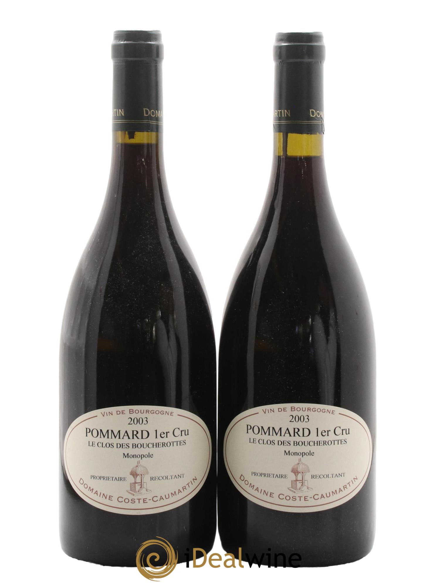 Pommard 1er Cru Clos des Boucherottes Coste-Caumartin 2003 - Lot de 2 bouteilles - 0