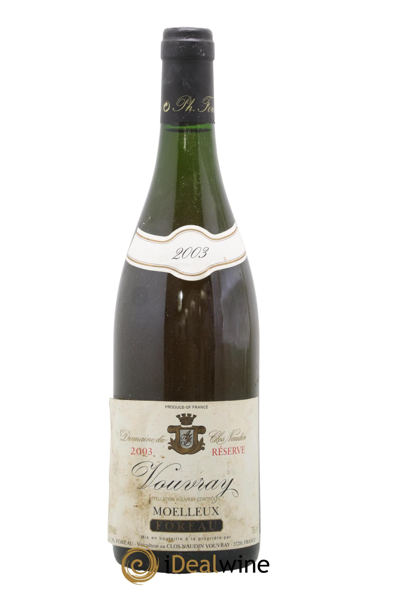 Vouvray Moelleux Réserve Clos Naudin - Philippe Foreau 2003 - Lot de 1 bouteille - 0