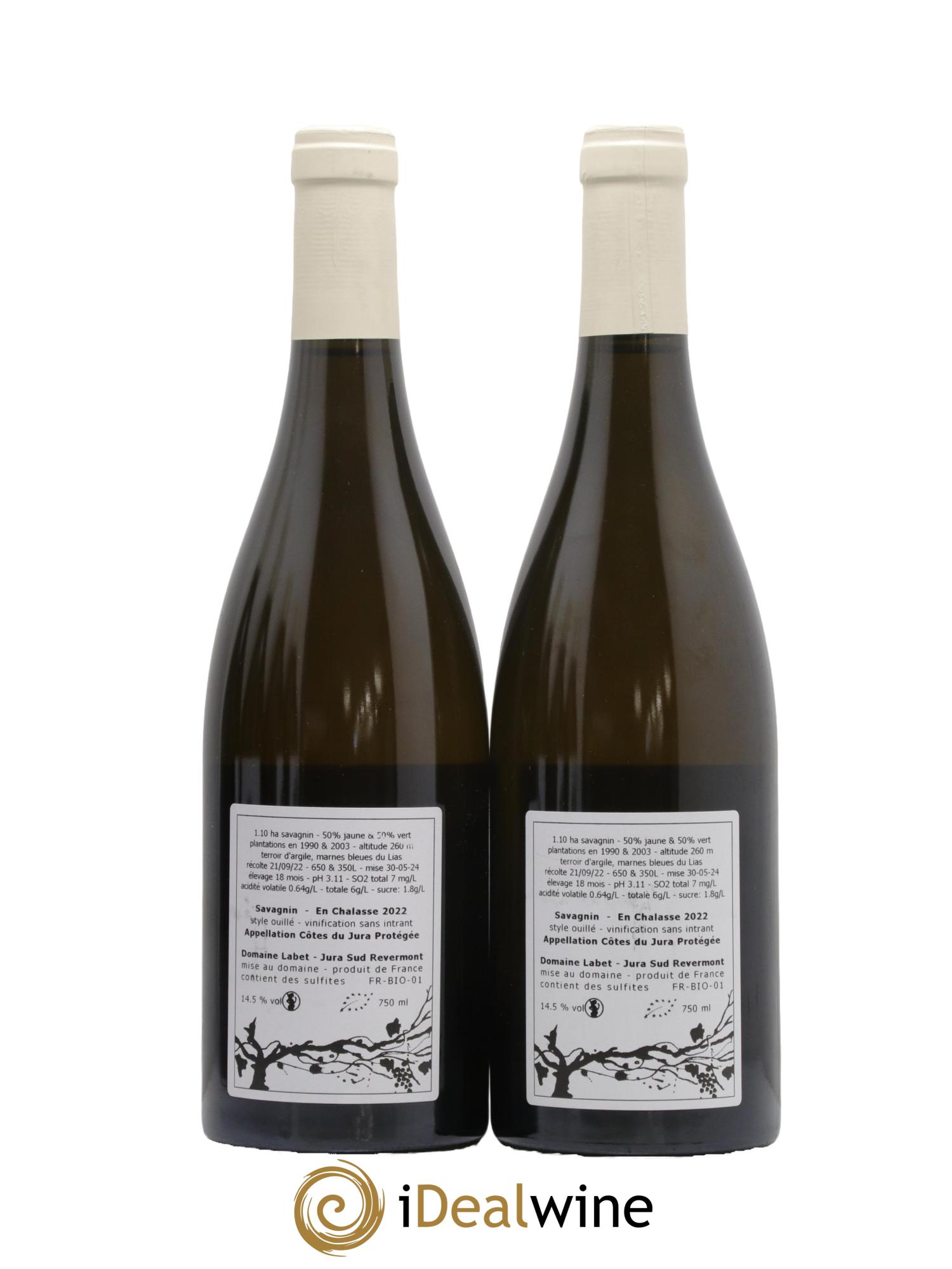 Côtes du Jura Fleur de Savagnin En Chalasse Romain - Julien - Charline Labet 2022 - Lot de 2 bouteilles - 1