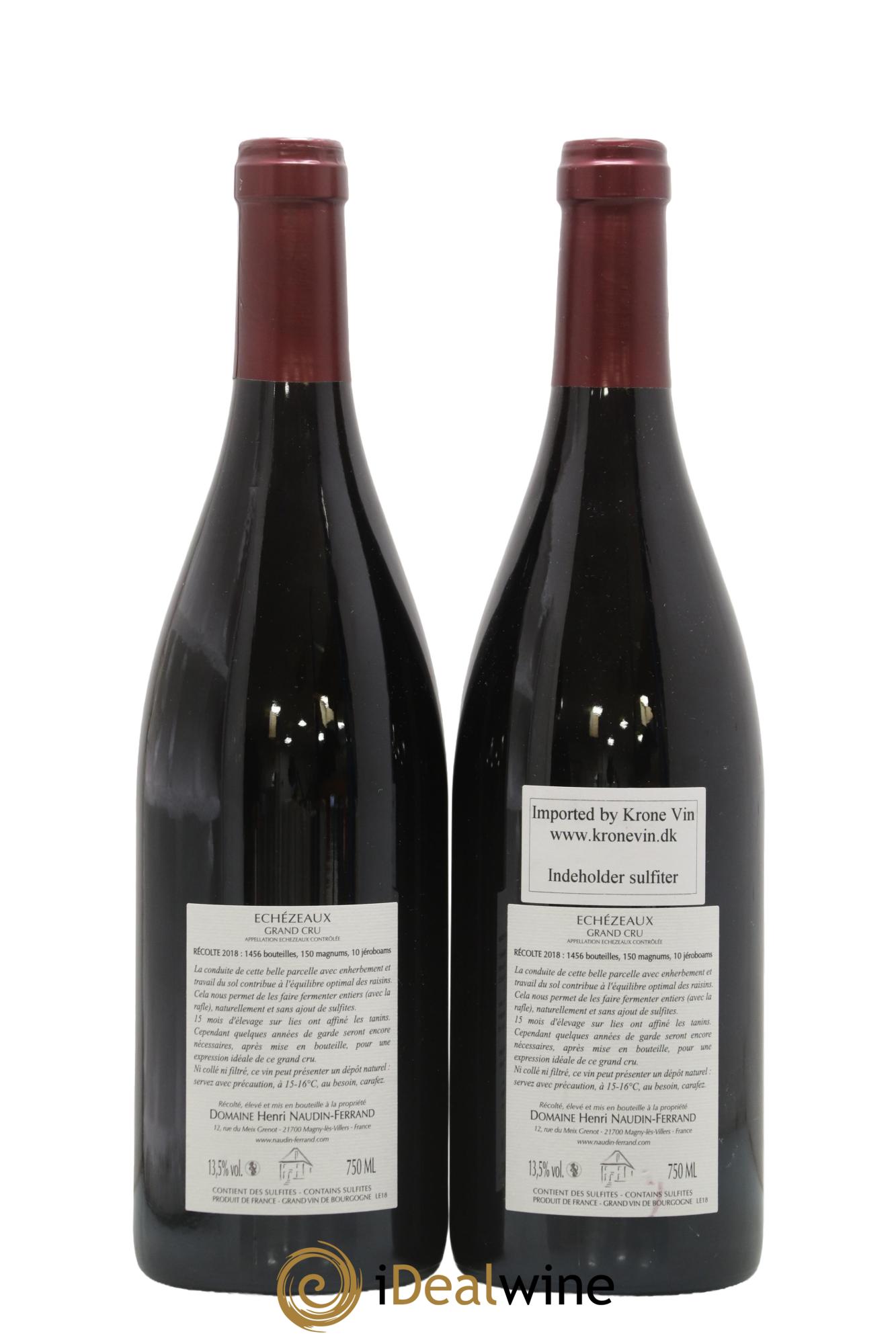 Echezeaux Grand Cru Naudin-Ferrand (Domaine) 2018 - Lot de 2 bouteilles - 1