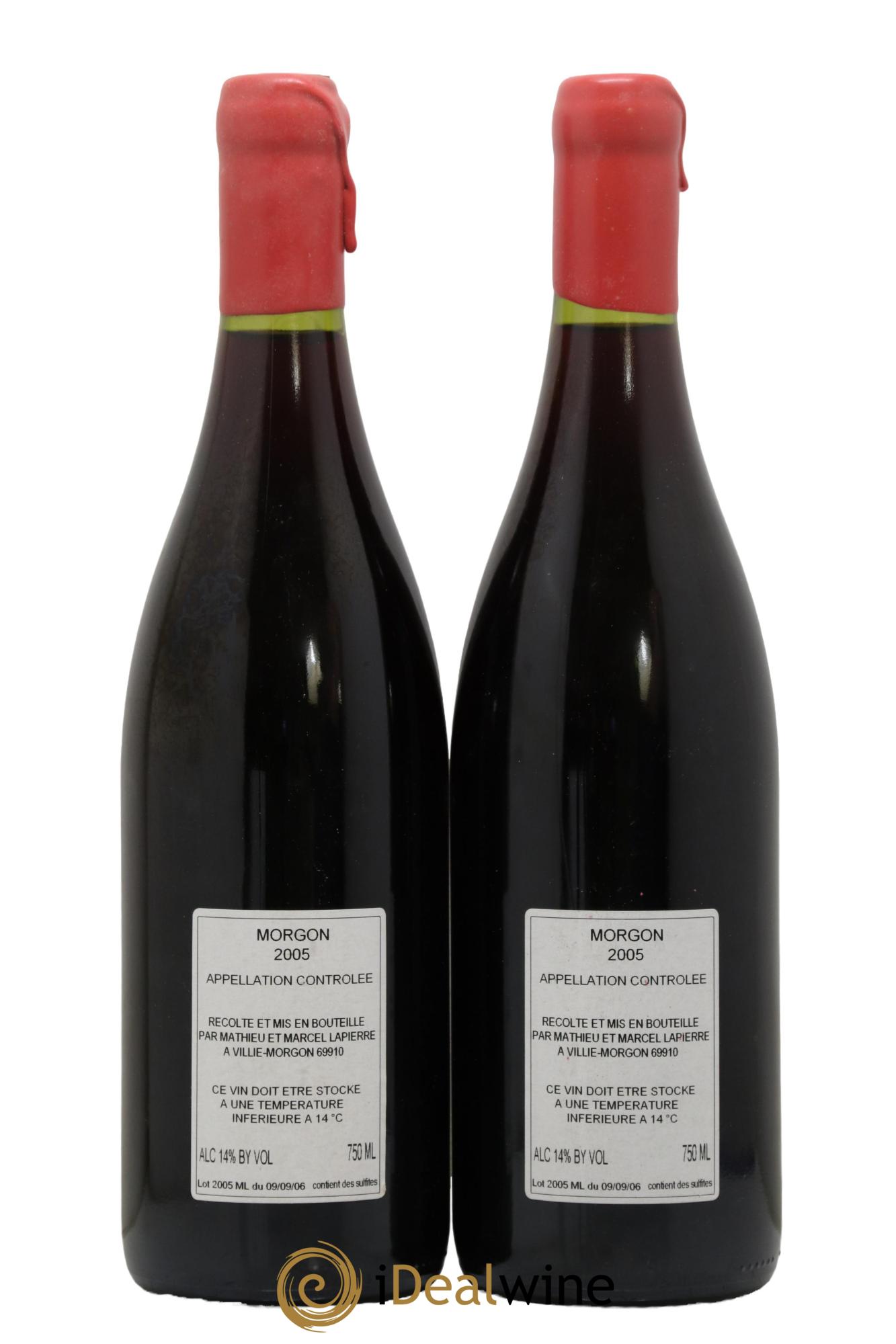 Morgon Cuvée Marcel Lapierre Marcel Lapierre (Domaine) 2005 - Lot de 2 bouteilles - 1