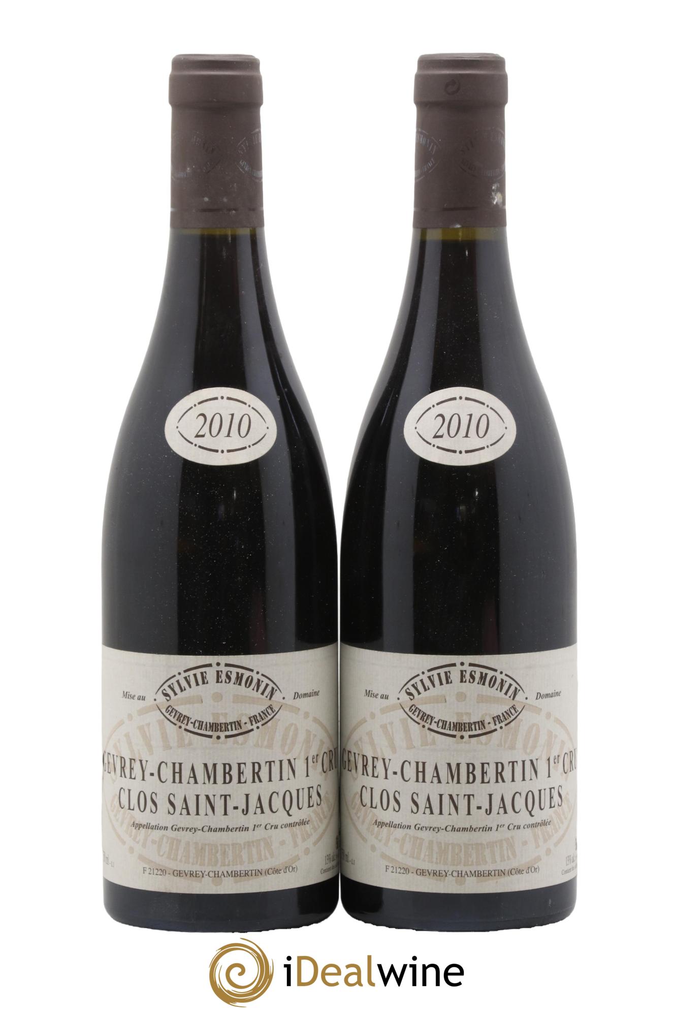 Gevrey-Chambertin 1er Cru Clos Saint Jacques Sylvie Esmonin 2010 - Lot de 2 bouteilles - 0