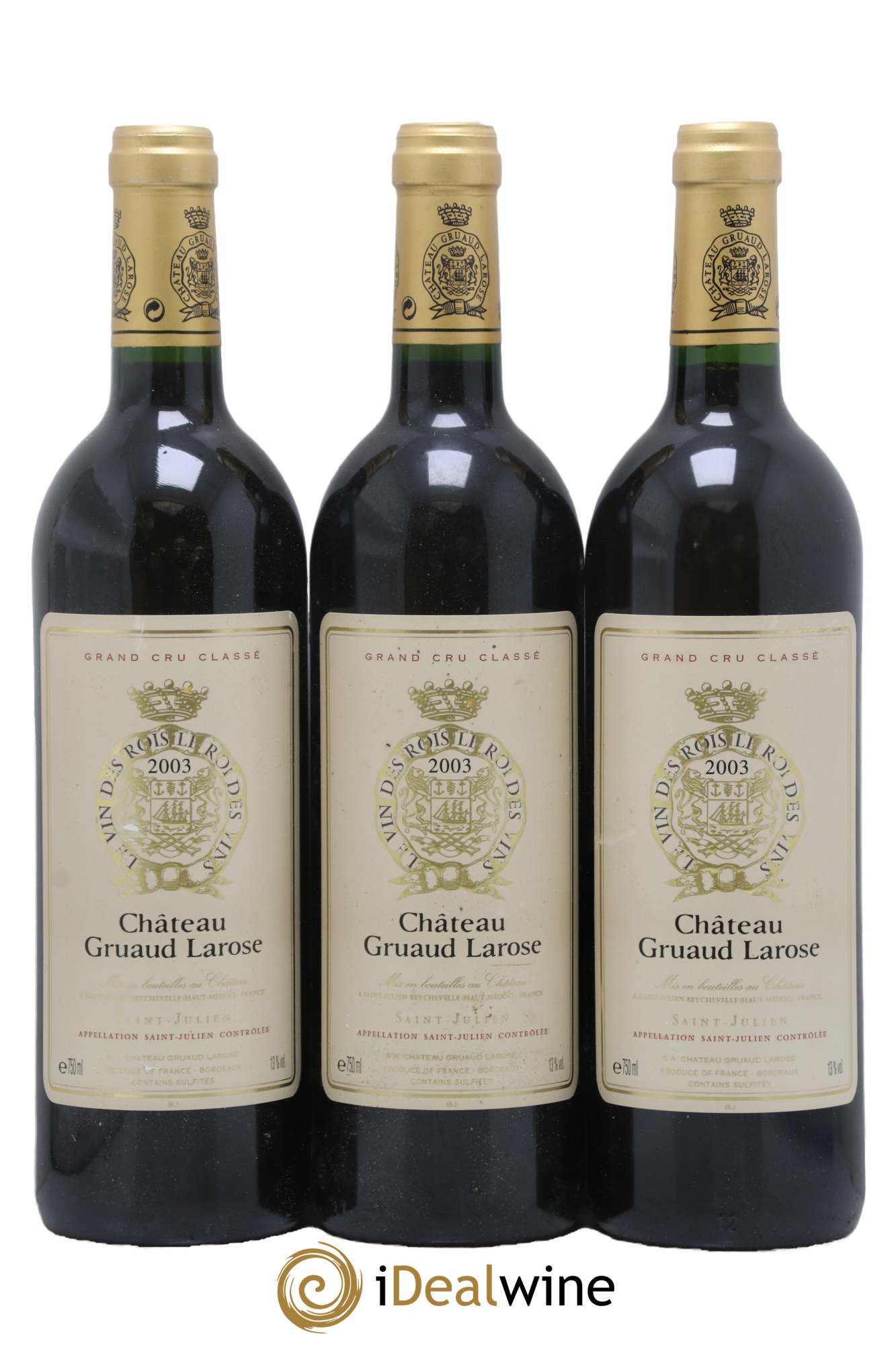 Château Gruaud Larose 2ème Grand Cru Classé 2003 - Lot of 3 bottles - 0