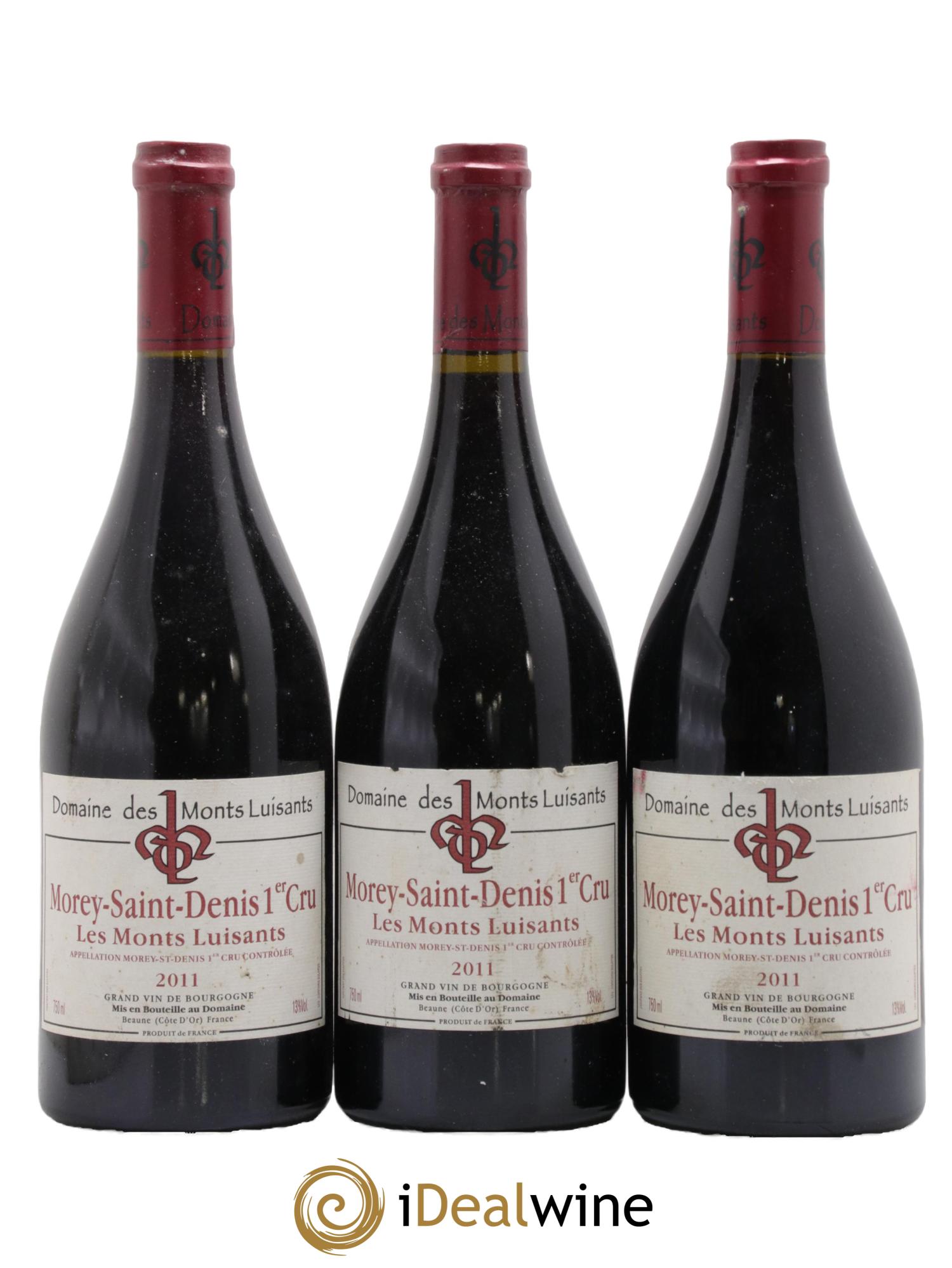 Morey Saint-Denis 1er Cru Les Monts Luisants Domaine Les Monts Luisants 2011 - Lot of 3 bottles - 0