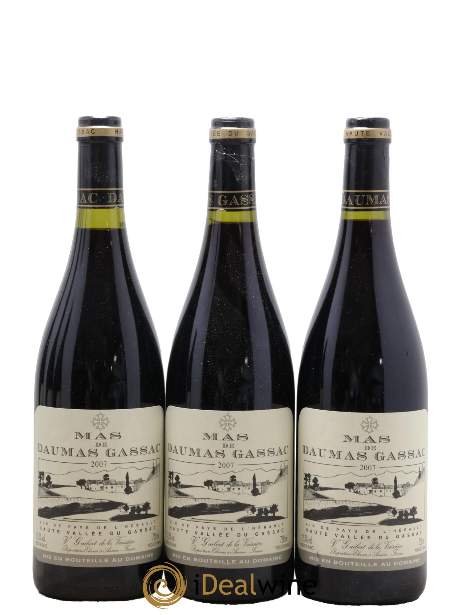 IGP St Guilhem-le-Désert - Cité d'Aniane Mas Daumas Gassac Famille Guibert de La Vaissière  2007 - Lot de 6 bouteilles - 1