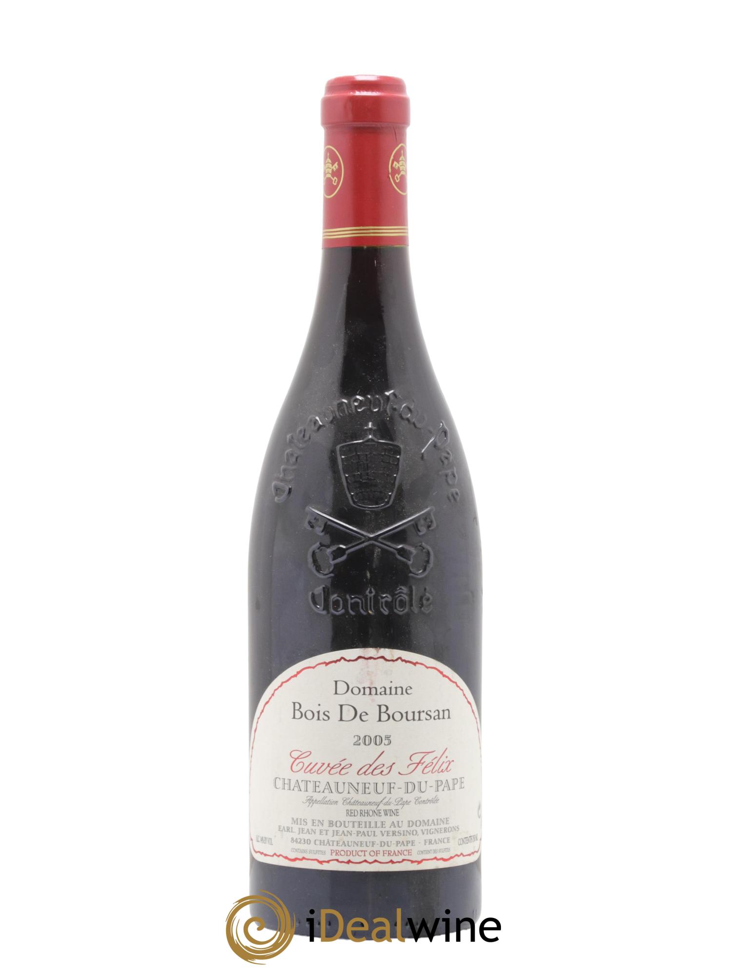 Châteauneuf-du-Pape Bois de Boursan (Domaine) Cuvée des Félix Jean et Jean-Paul Versino 2005 - Lot de 1 bouteille - 0