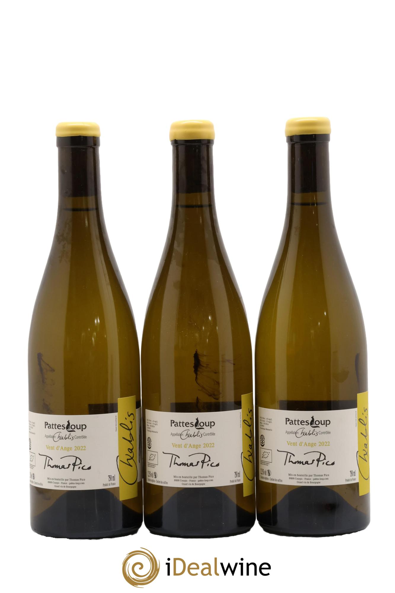 Chablis Vent d'Ange Pattes Loup (Domaine) 2022 - Lot of 3 bottles - 1