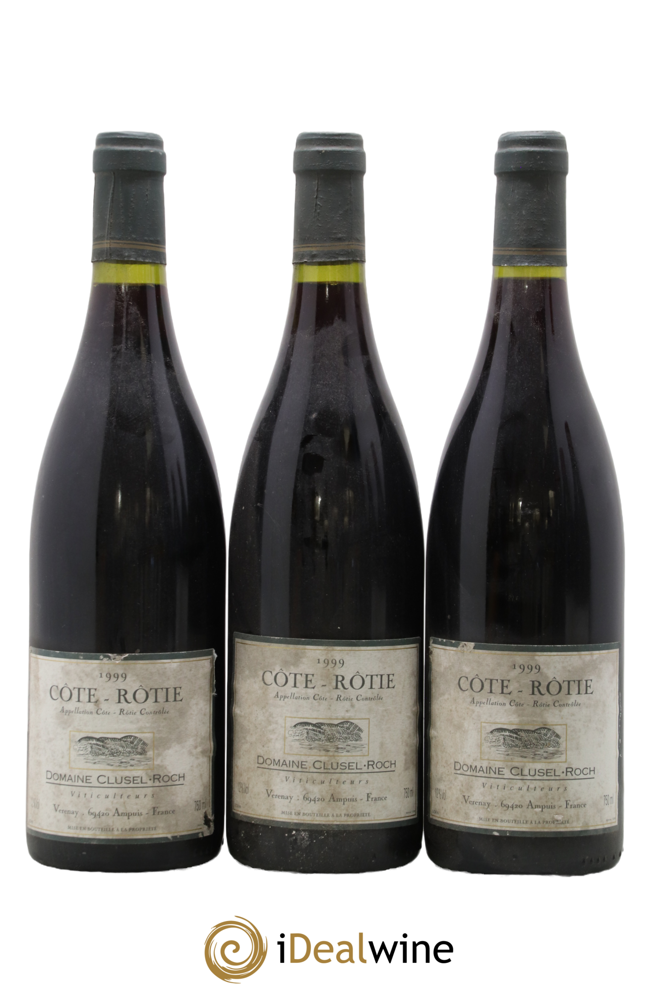 Côte-Rôtie Clusel-Roch 1999 - Lot of 3 bottles - 0