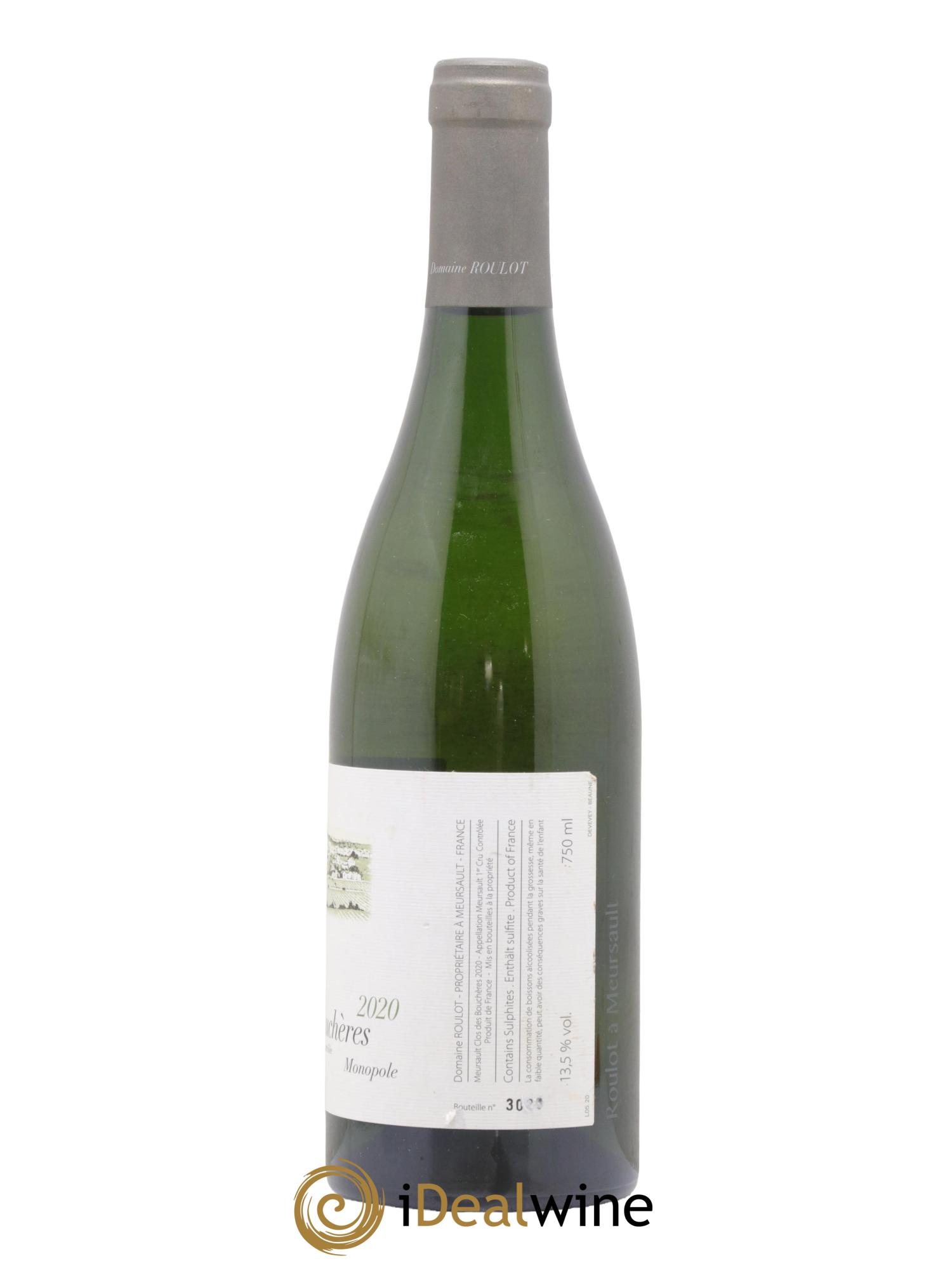 Meursault 1er Cru Clos des Bouchères  Roulot (Domaine)  2020 - Lot de 1 bouteille - 1