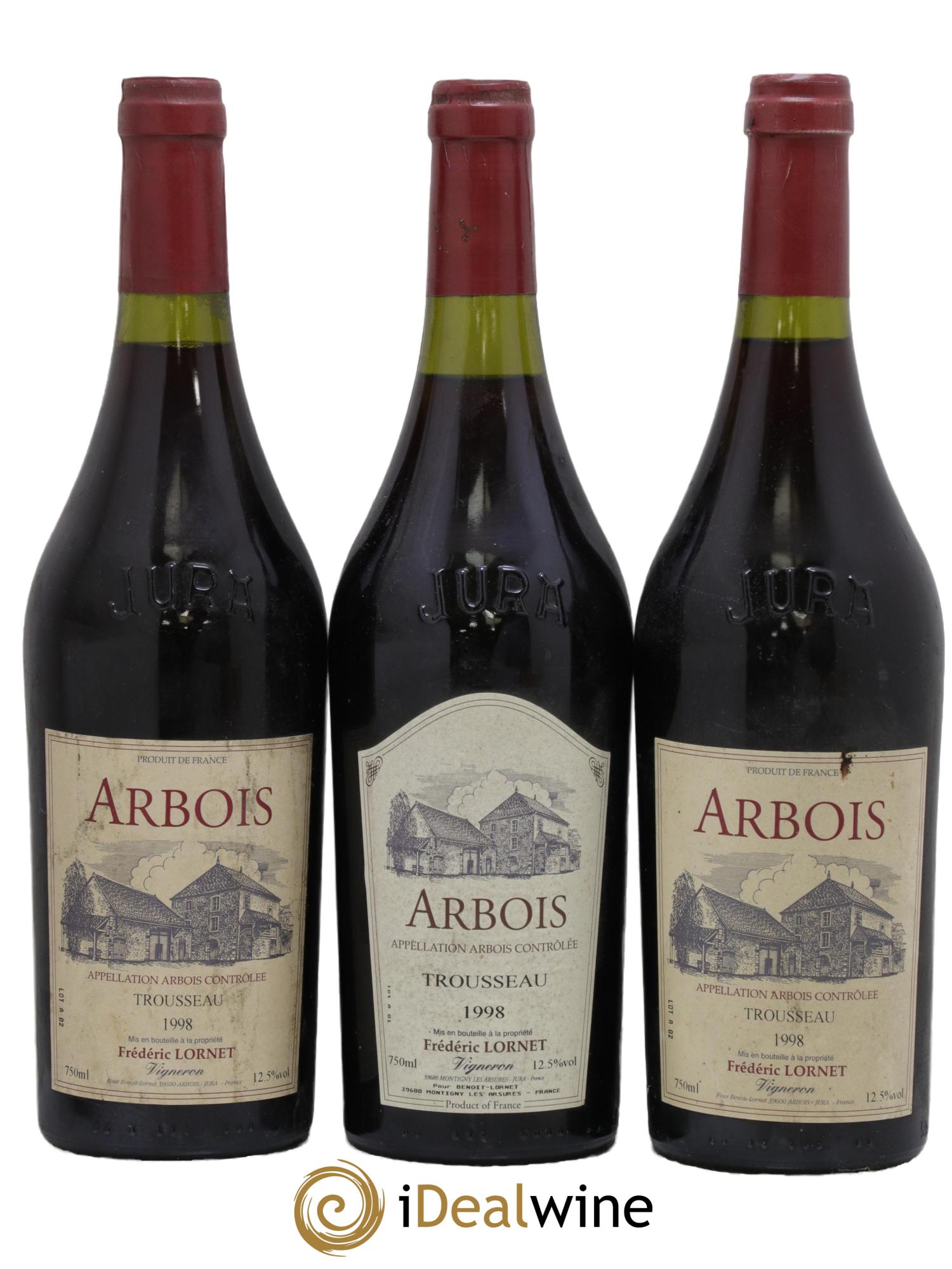 Arbois Trousseau Frédéric Lornet 1998 - Posten von 3 Flaschen - 0