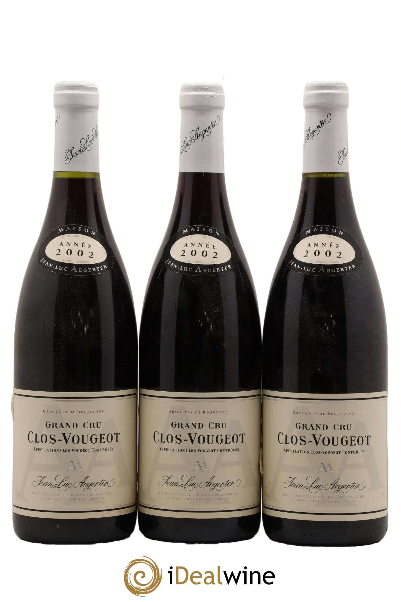 Clos de Vougeot Grand Cru Aegerter 2002 - Lot de 3 bouteilles - 0